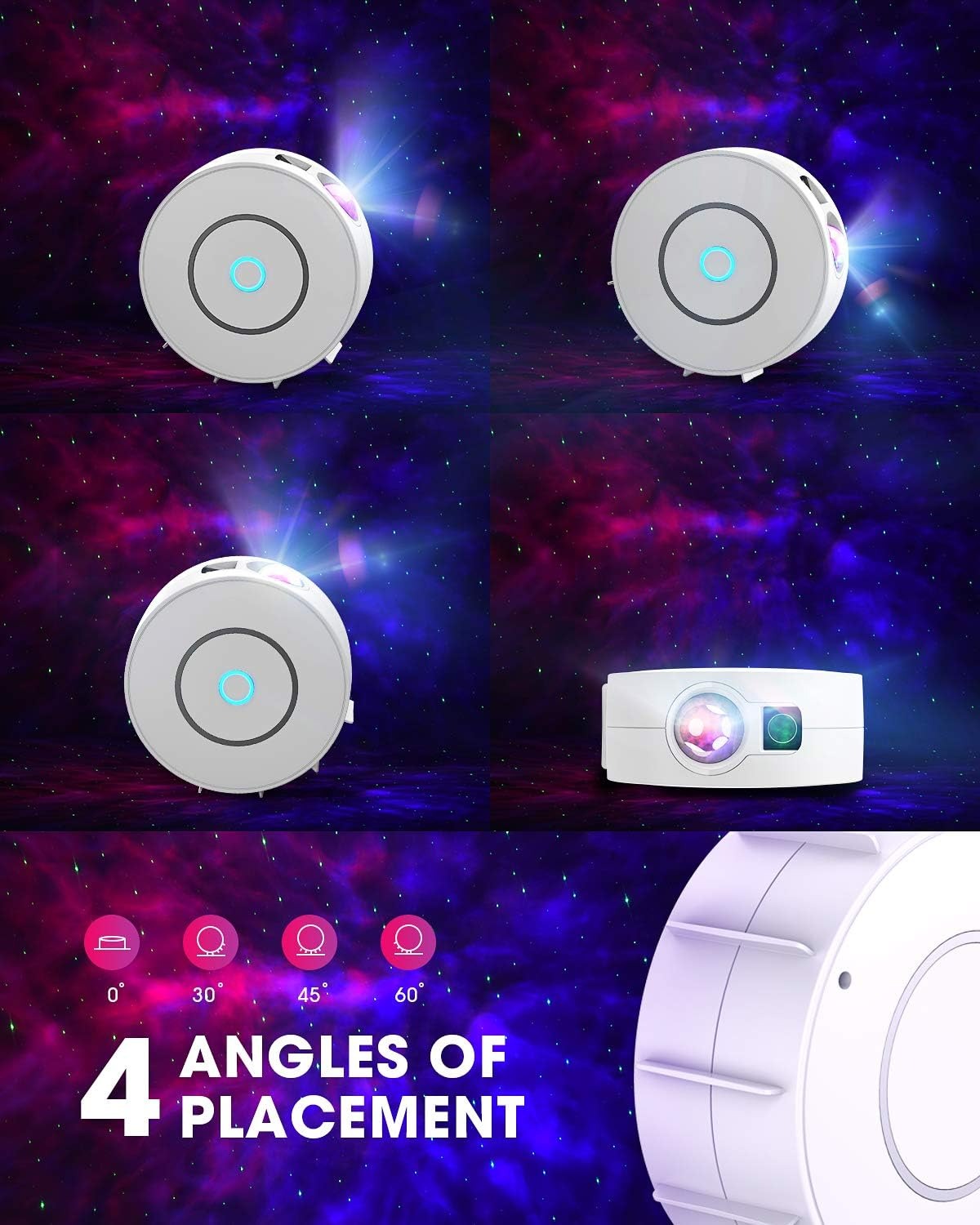 Galaxy and Star 3D LED Projector Night Light - Alexa & Google Compatible