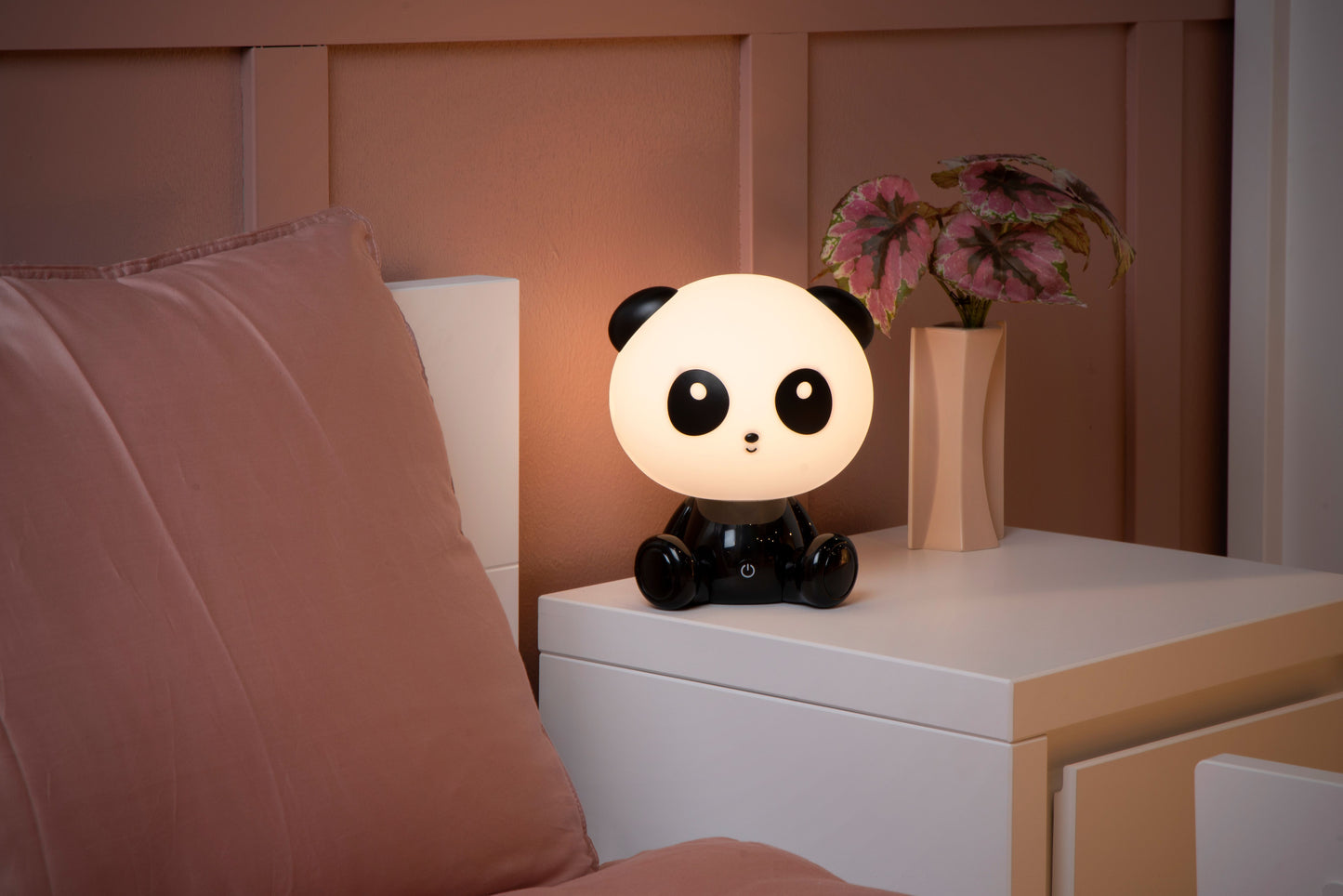 Lucide DODO PANDA - Table lamp Children - LED Dim. - 1x3W 4000K - 3 StepDim - Black