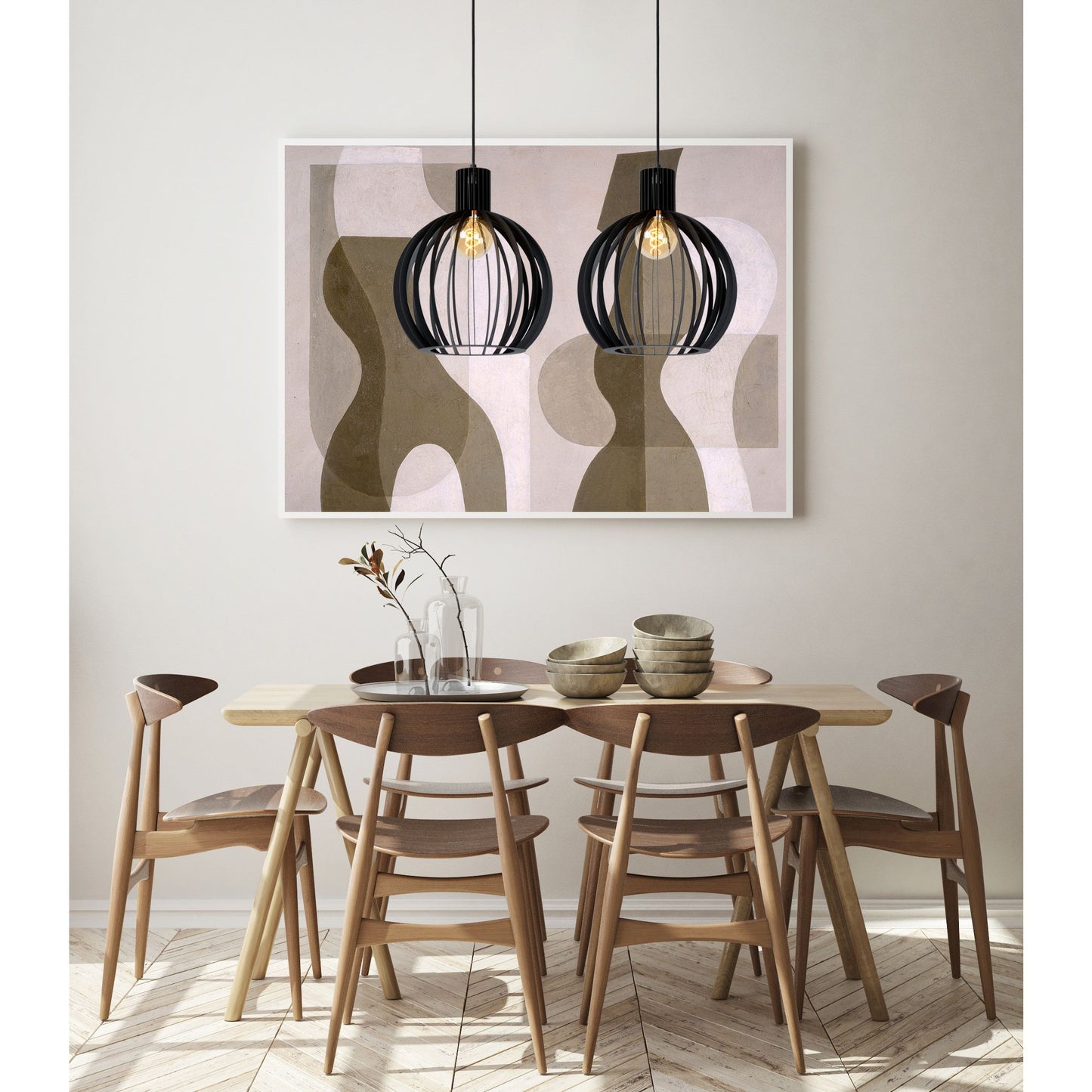 Lucide MIKAELA - Pendant light - 2xE27 - Black