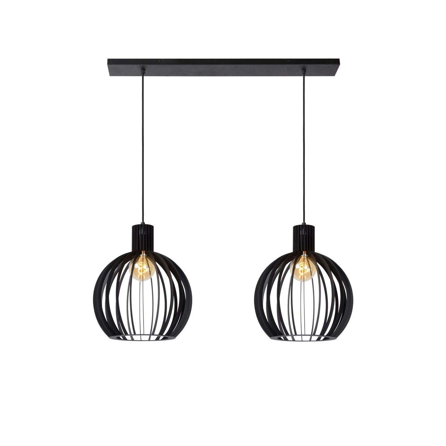 Lucide MIKAELA - Pendant light - 2xE27 - Black