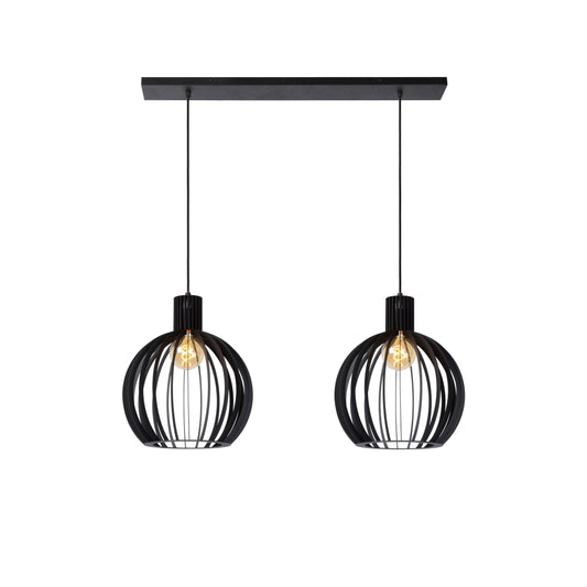 Lucide MIKAELA - Pendant light - 2xE27 - Black