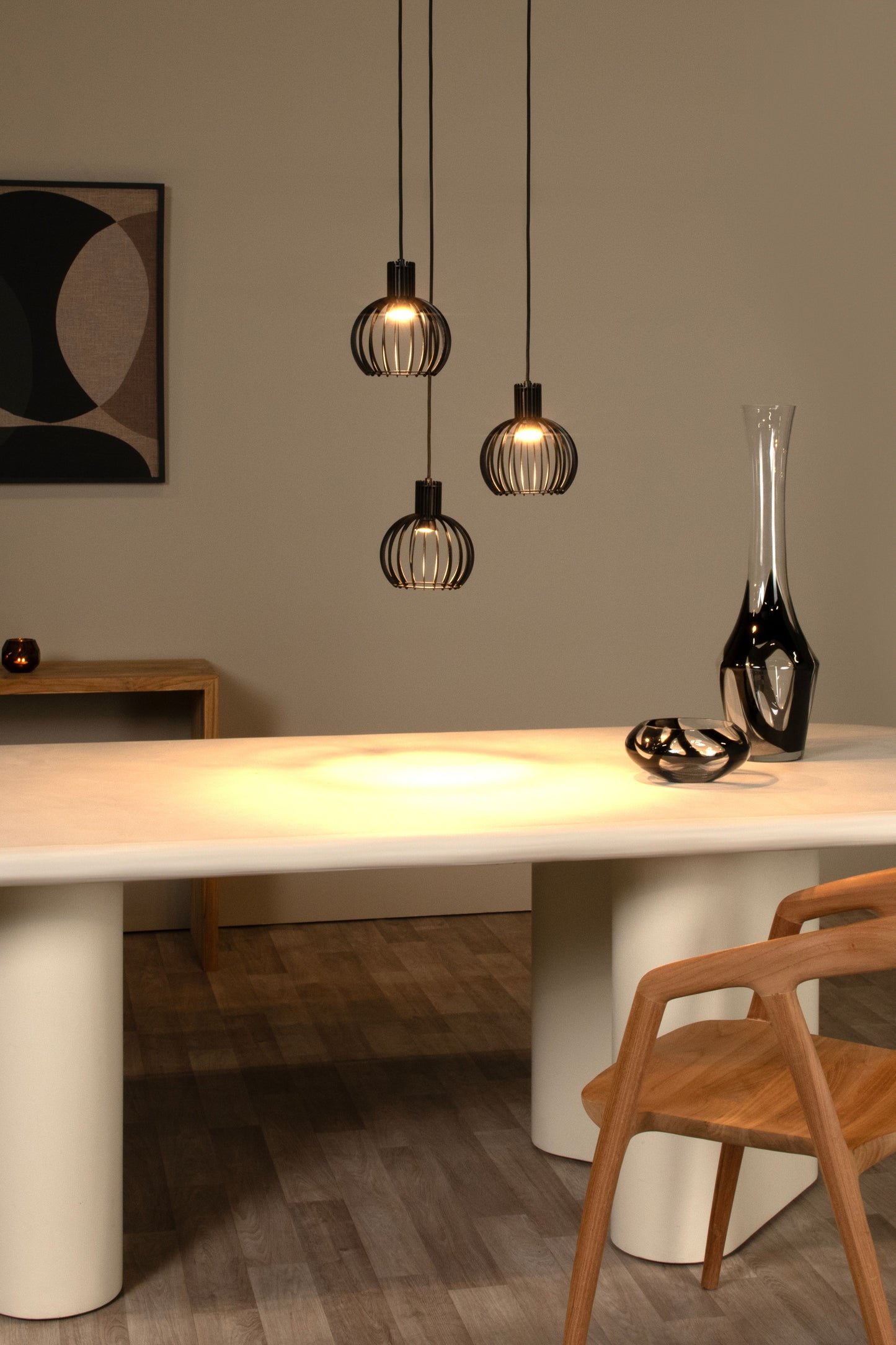 Lucide MIKAELA - Pendant light - Ø 32 cm - 3xE14 - Black