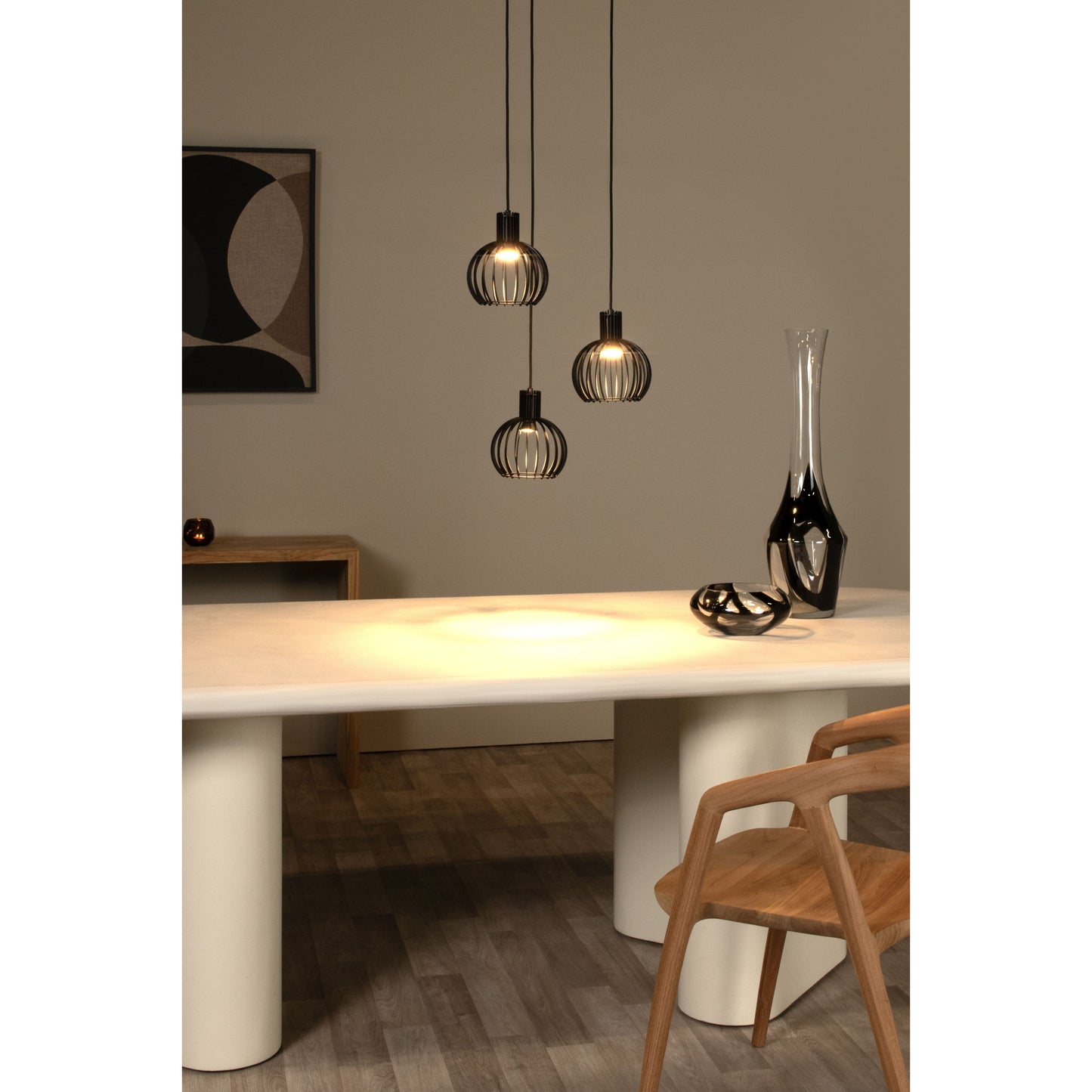 Lucide MIKAELA - Pendant light - Ø 32 cm - 3xE14 - Black