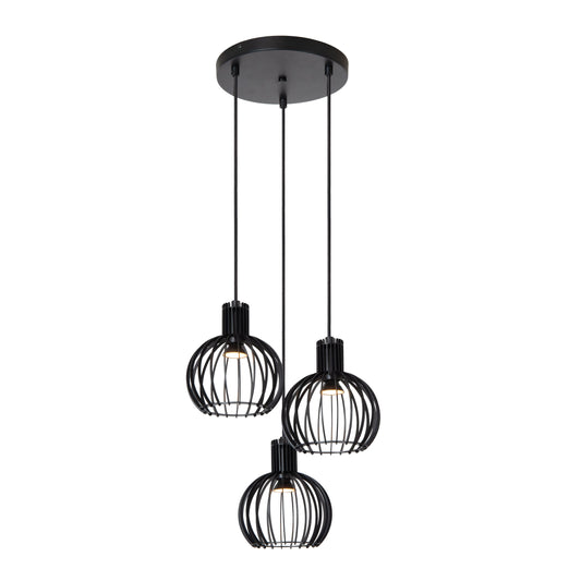 Lucide MIKAELA - Pendant light - Ø 32 cm - 3xE14 - Black