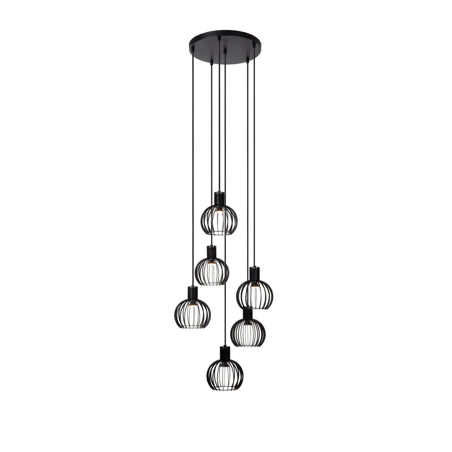 Lucide MIKAELA - Pendant light - Ø 35 cm - 6xE14 - Black