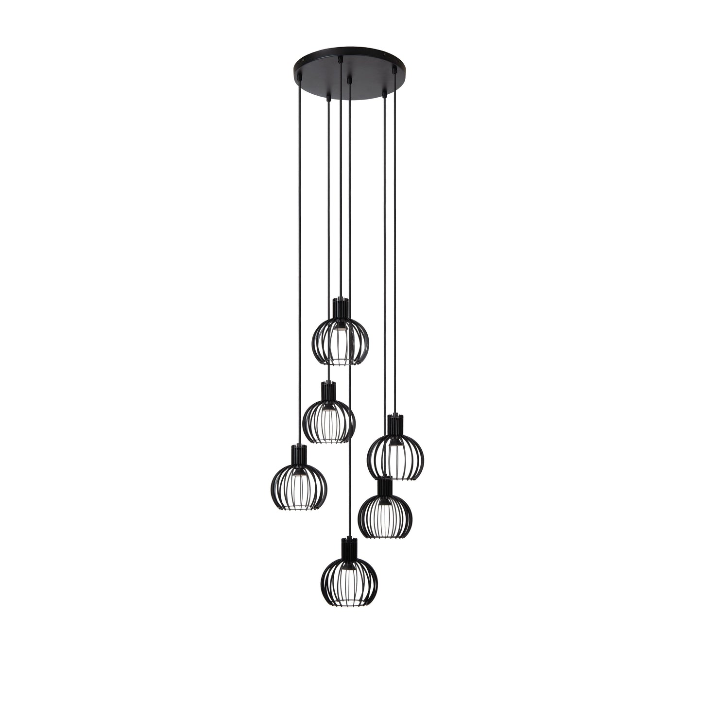 Lucide MIKAELA - Pendant light - Ø 35 cm - 6xE14 - Black