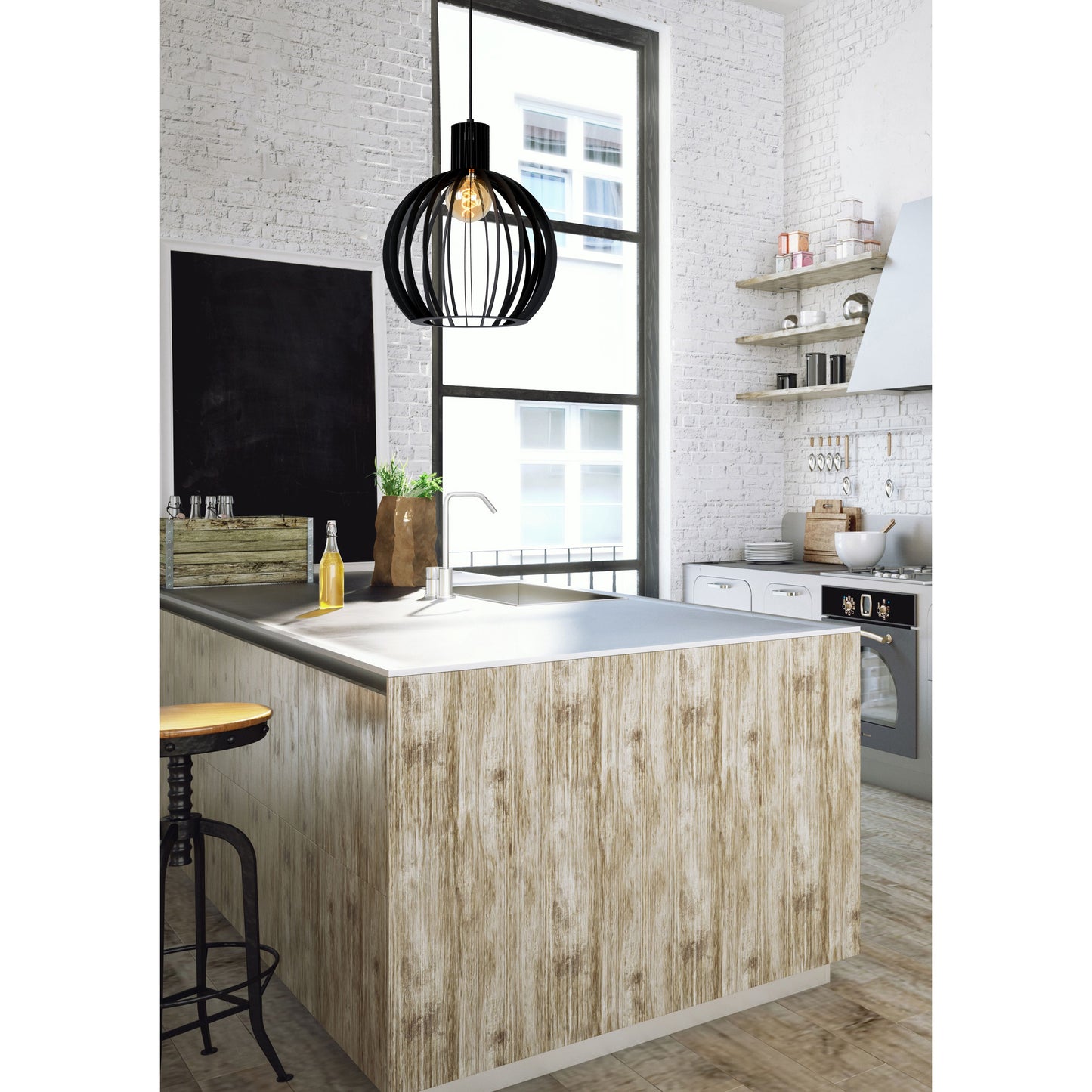 Lucide MIKAELA - Pendant light - Ø 35 cm - 1xE27 - Black