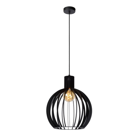 Lucide MIKAELA - Pendant light - Ø 35 cm - 1xE27 - Black