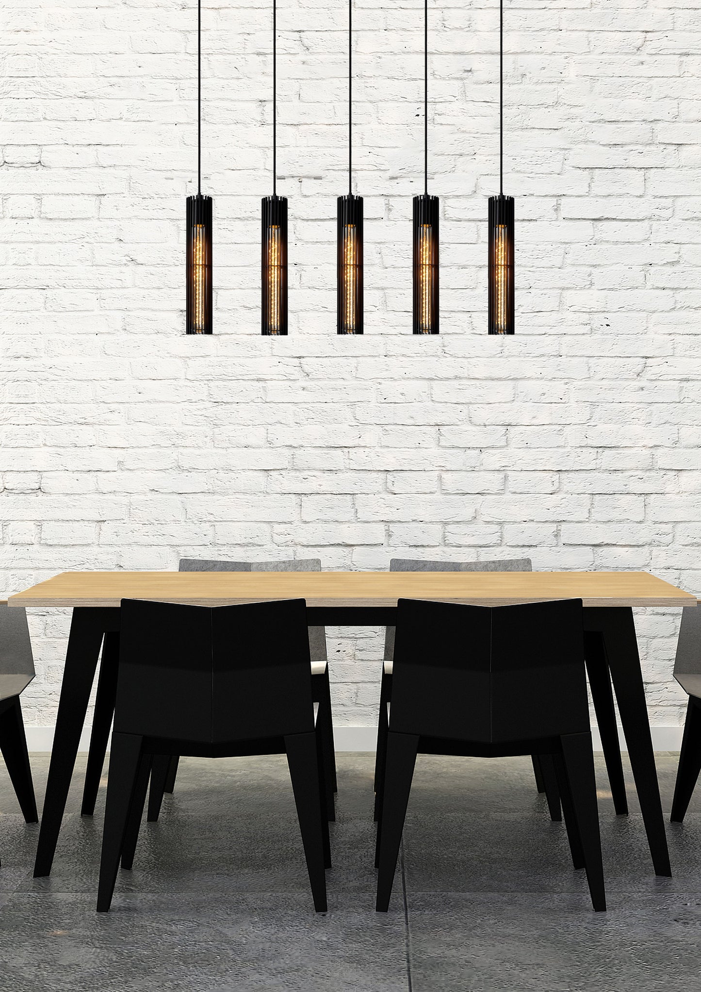 Lucide LIONEL - Pendant light - 5xE27 - Black