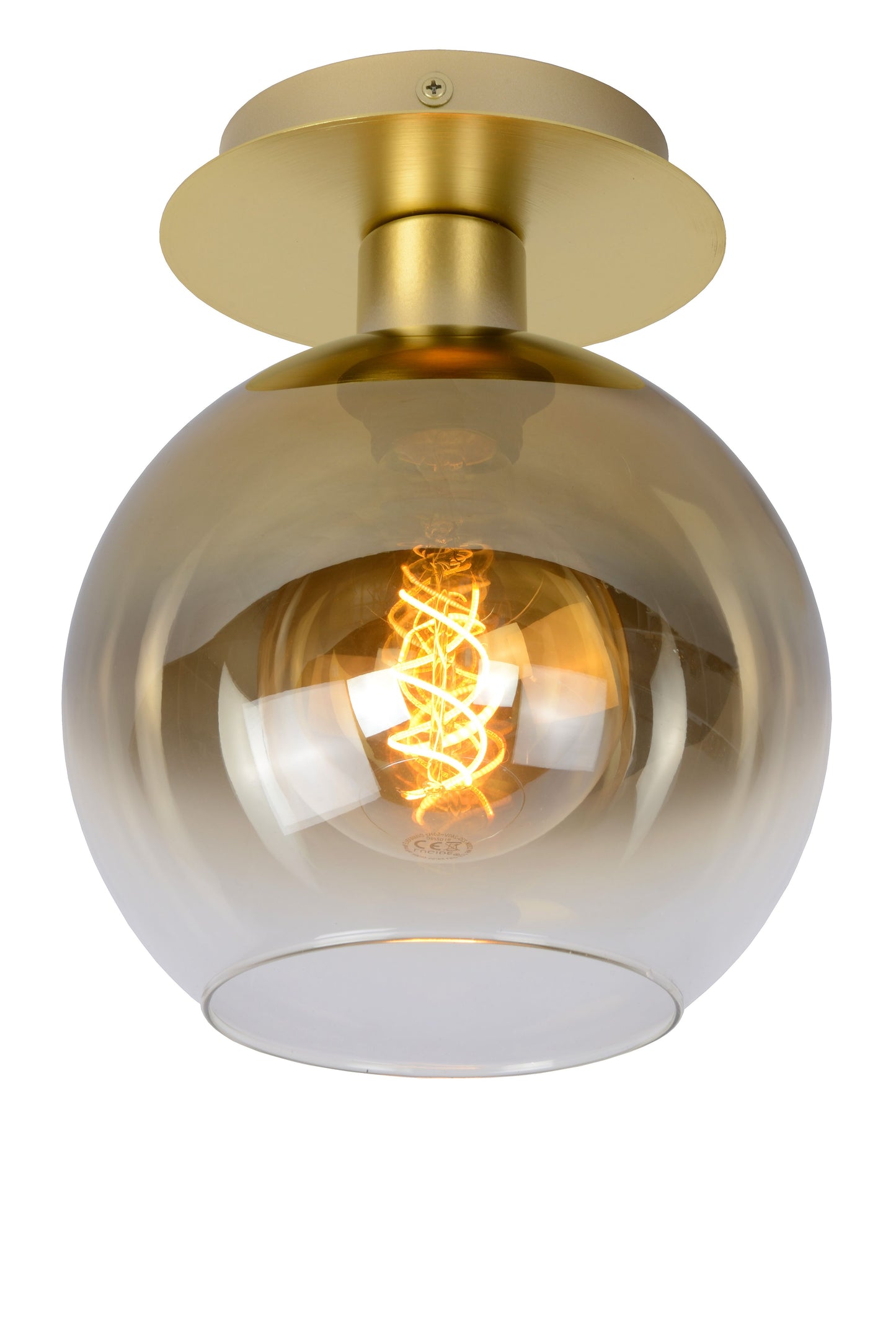 Lucide MARIUS - Flush ceiling light - 1xE27 - Matt Gold / Brass