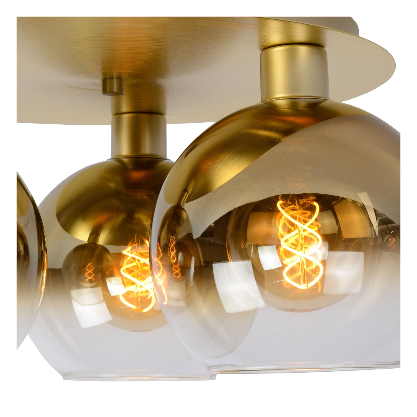 Lucide MARIUS - Flush ceiling light - 3xE27 - Matt Gold / Brass