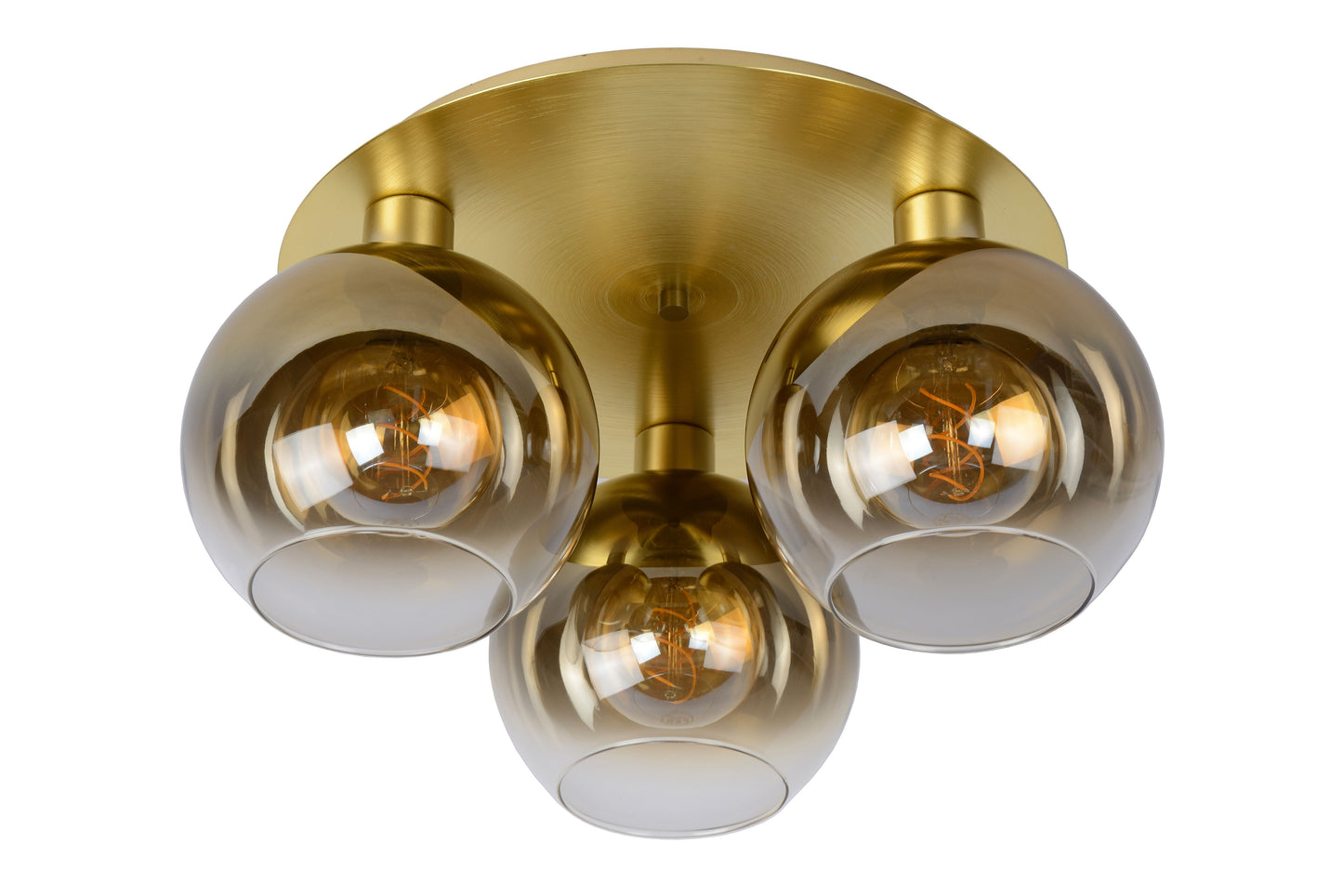 Lucide MARIUS - Flush ceiling light - 3xE27 - Matt Gold / Brass