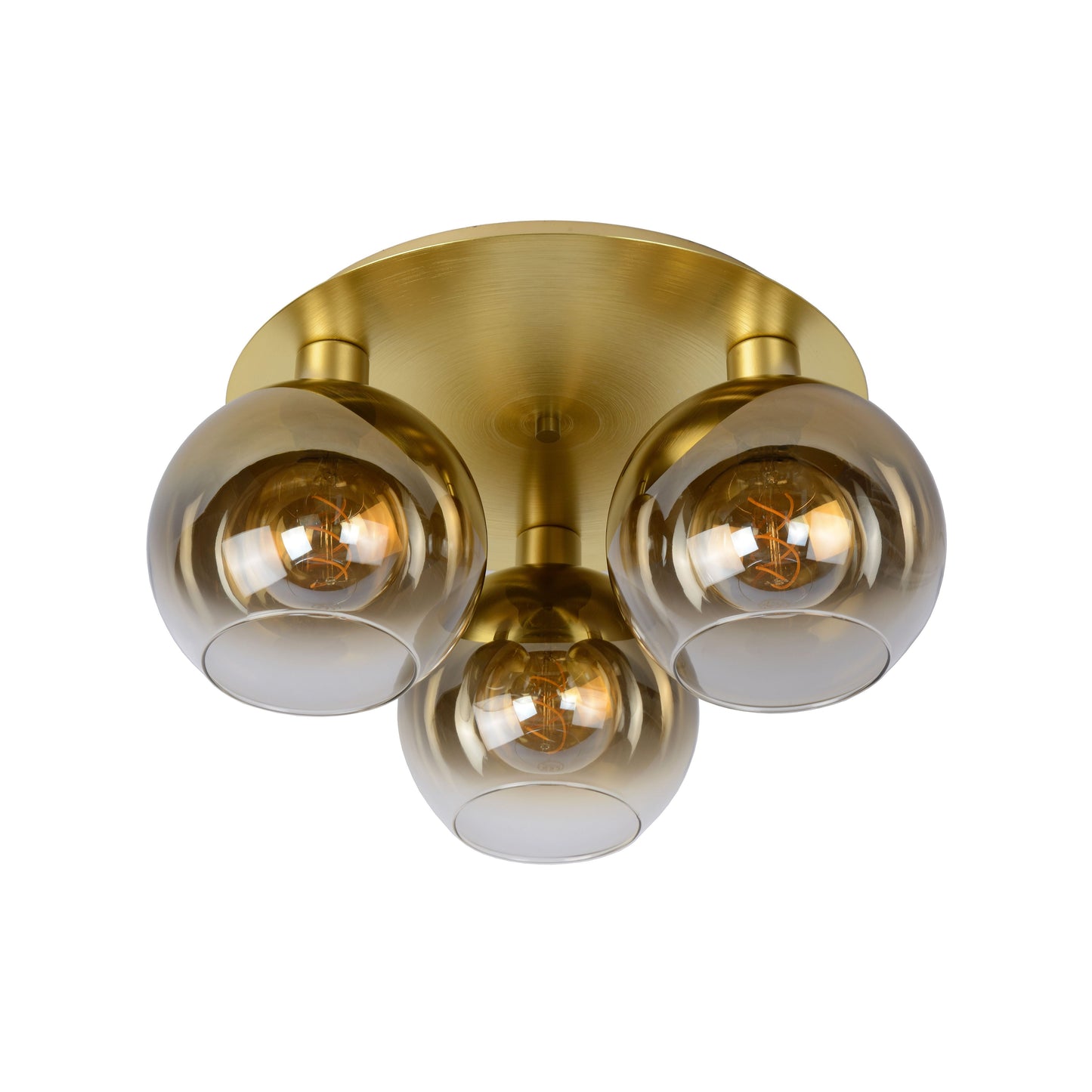 Lucide MARIUS - Flush ceiling light - 3xE27 - Matt Gold / Brass