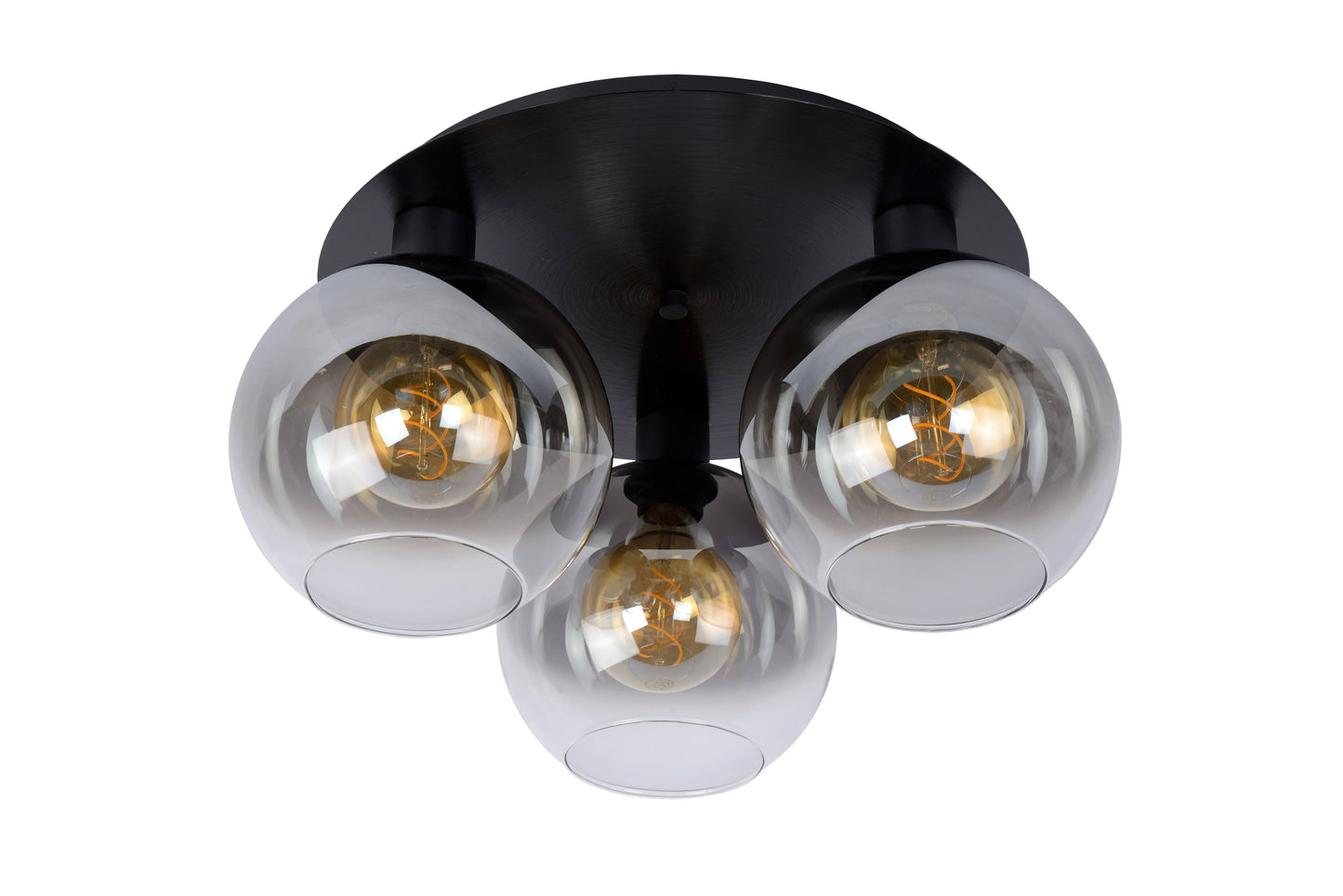 Lucide MARIUS - Flush ceiling light - 3xE27 - Black