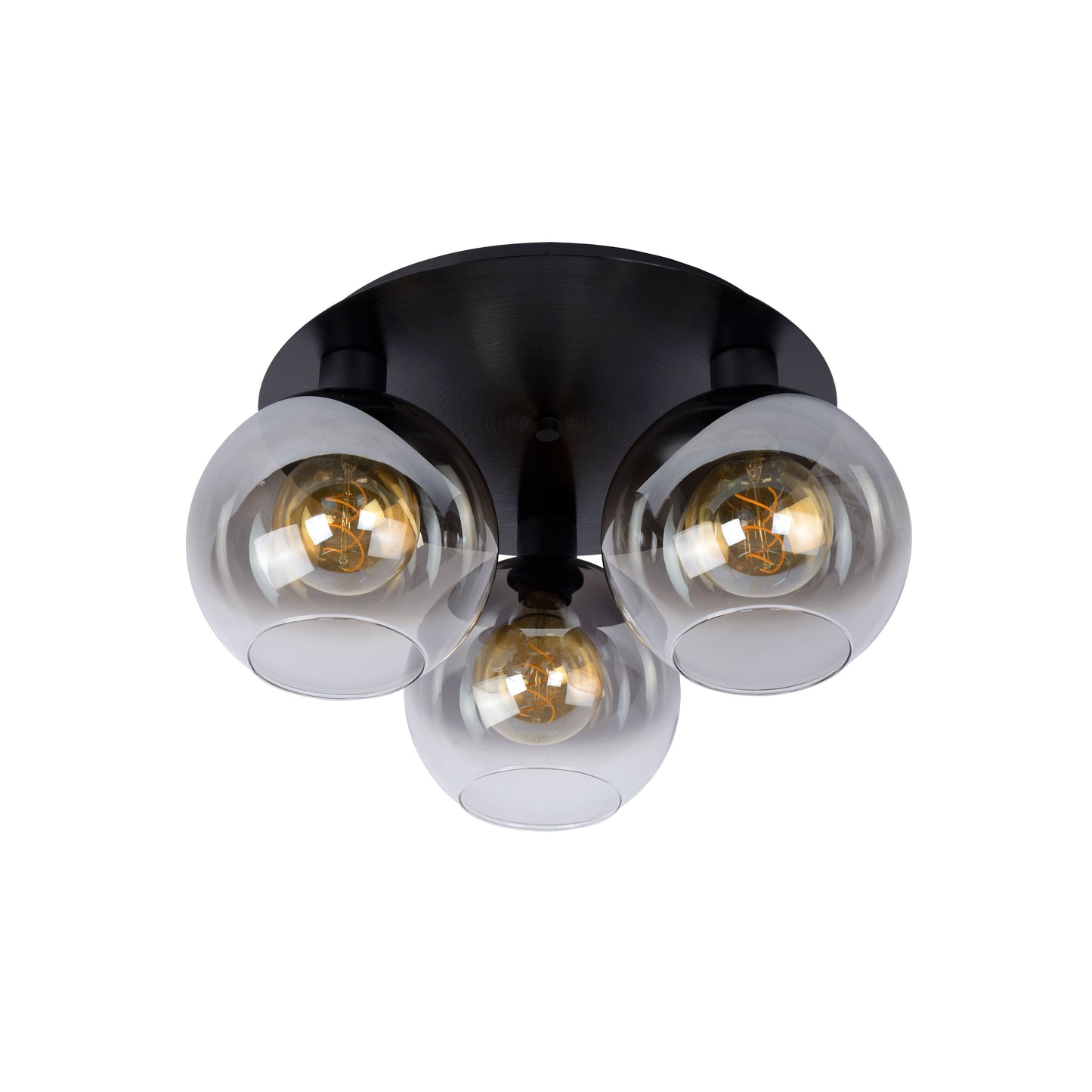 Lucide MARIUS - Flush ceiling light - 3xE27 - Black