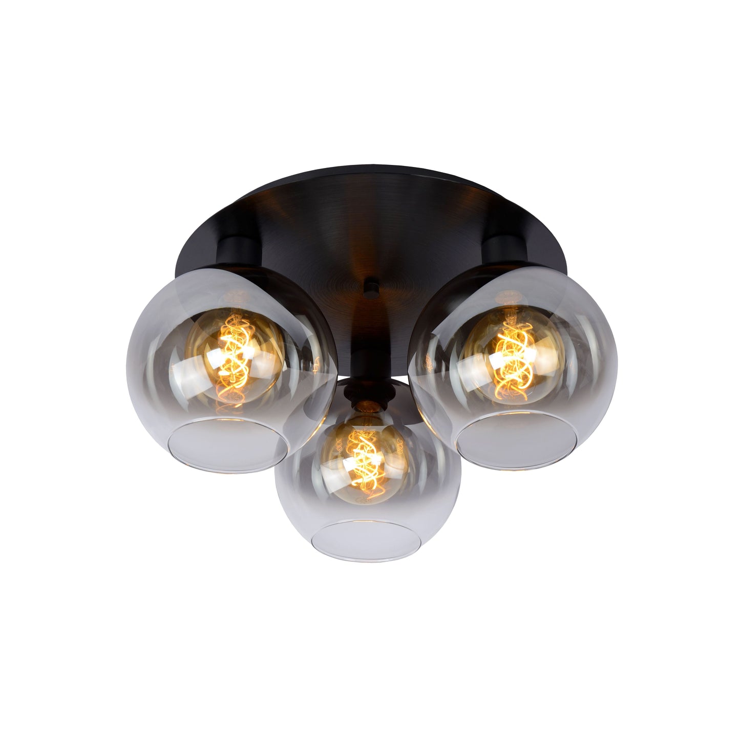 Lucide MARIUS - Flush ceiling light - 3xE27 - Black