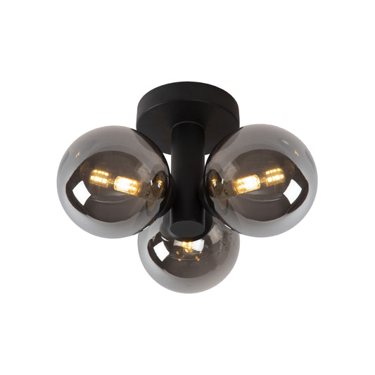 Lucide TRUDY - Flush ceiling light Bathroom - Ø 28 cm - 3xG9 - IP44 - Black