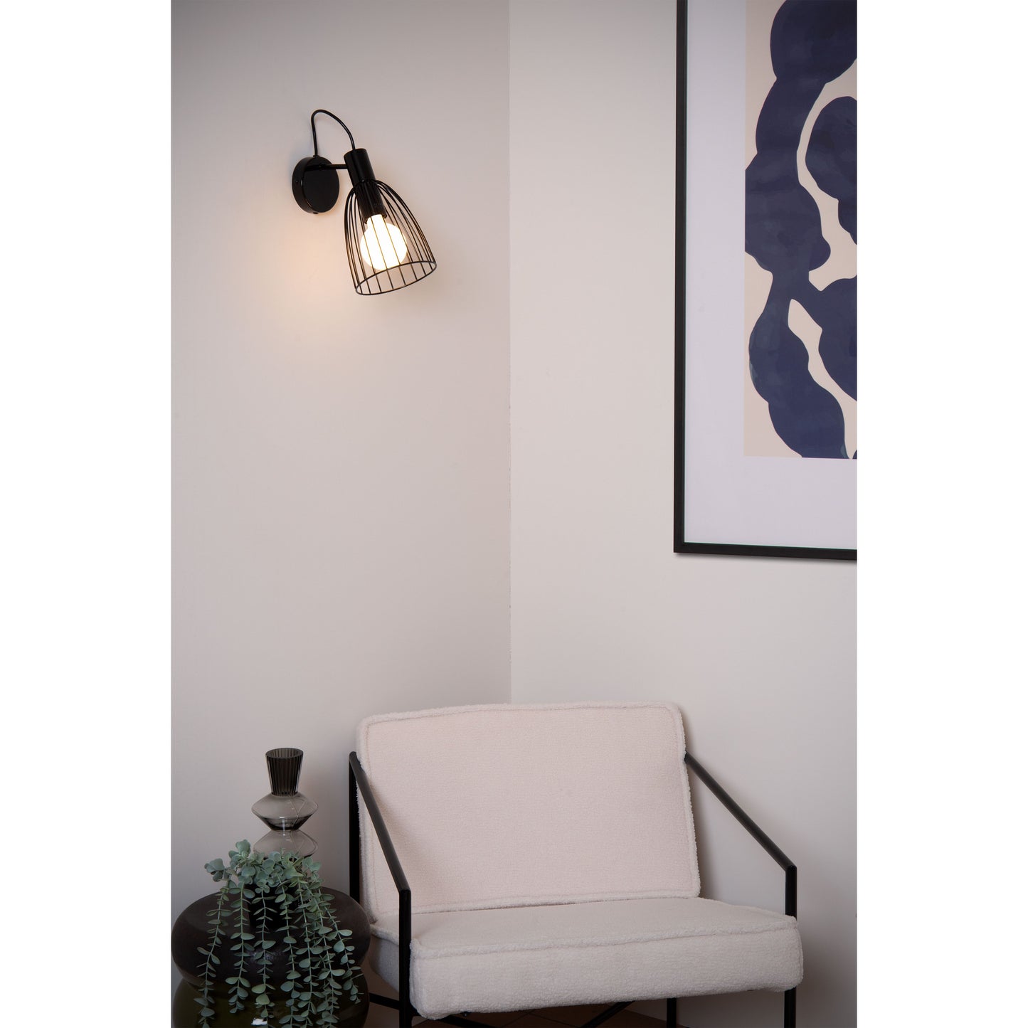 Lucide MACARONS - Wall light - 1xE27 - Black