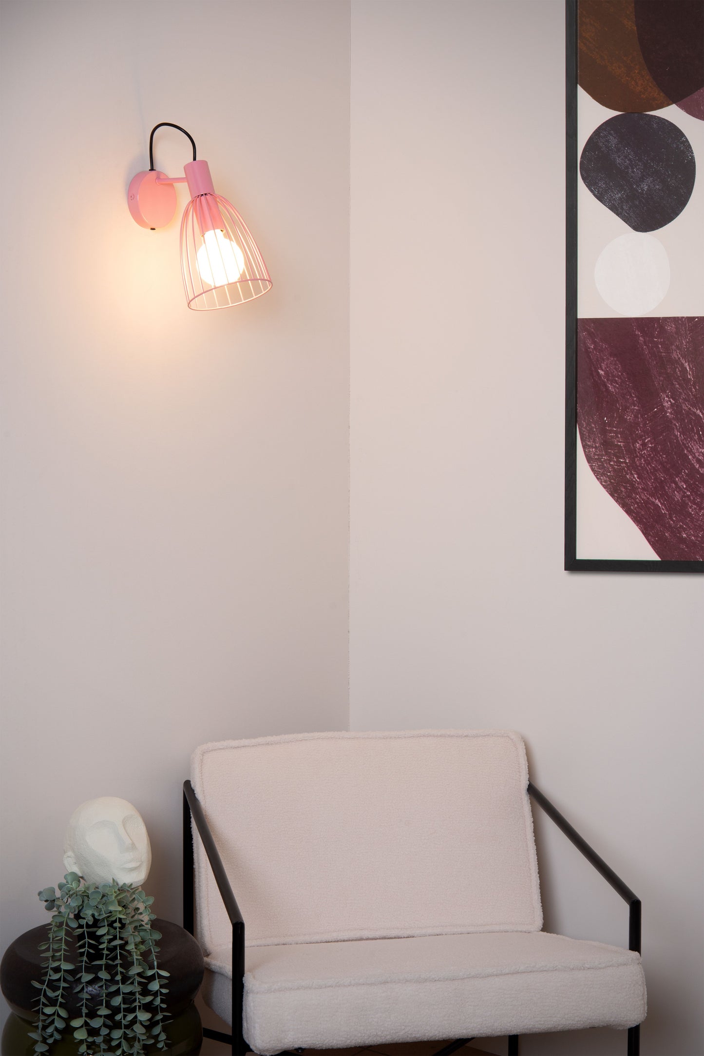 Lucide MACARONS - Wall light - 1xE27 - Pink