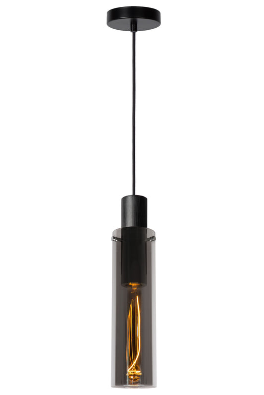 Lucide ORLANDO - Pendant light - Ø 10 cm - 1xE27 - Smoke Grey