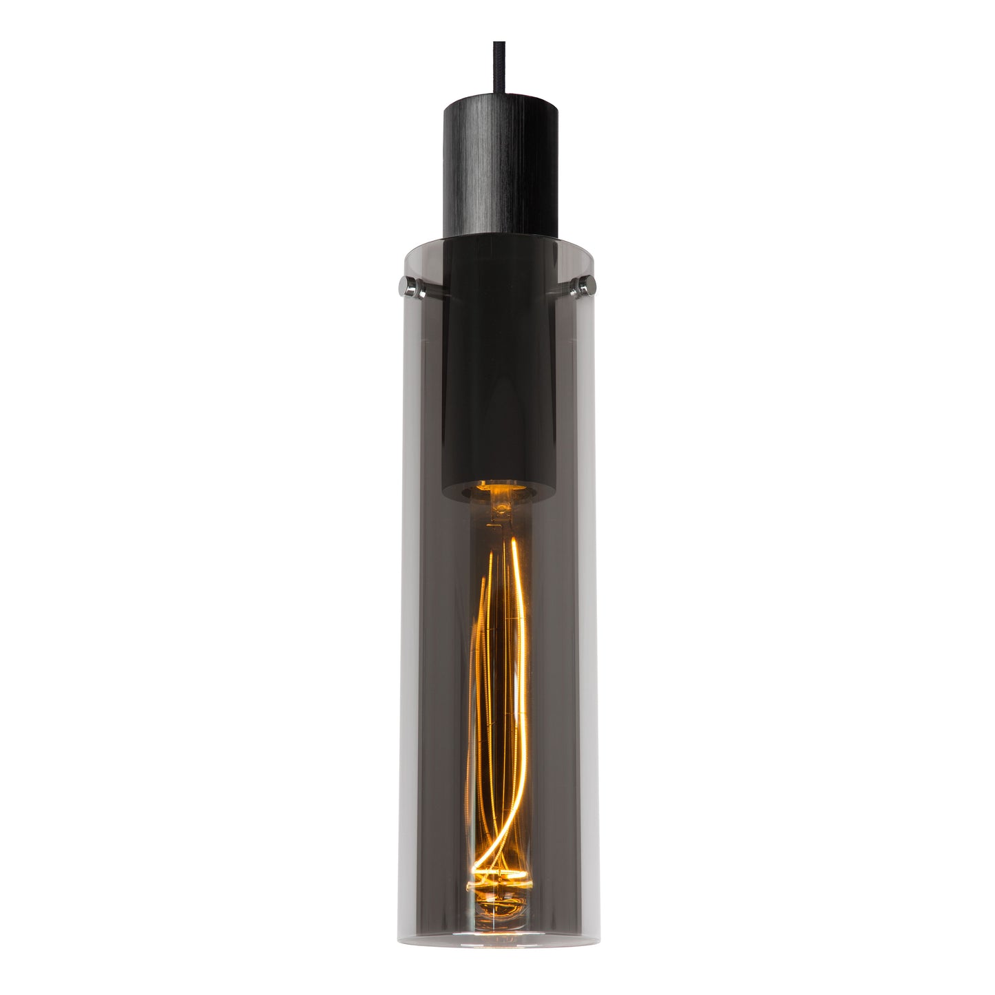 Lucide ORLANDO - Pendant light - Ø 10 cm - 1xE27 - Smoke Grey