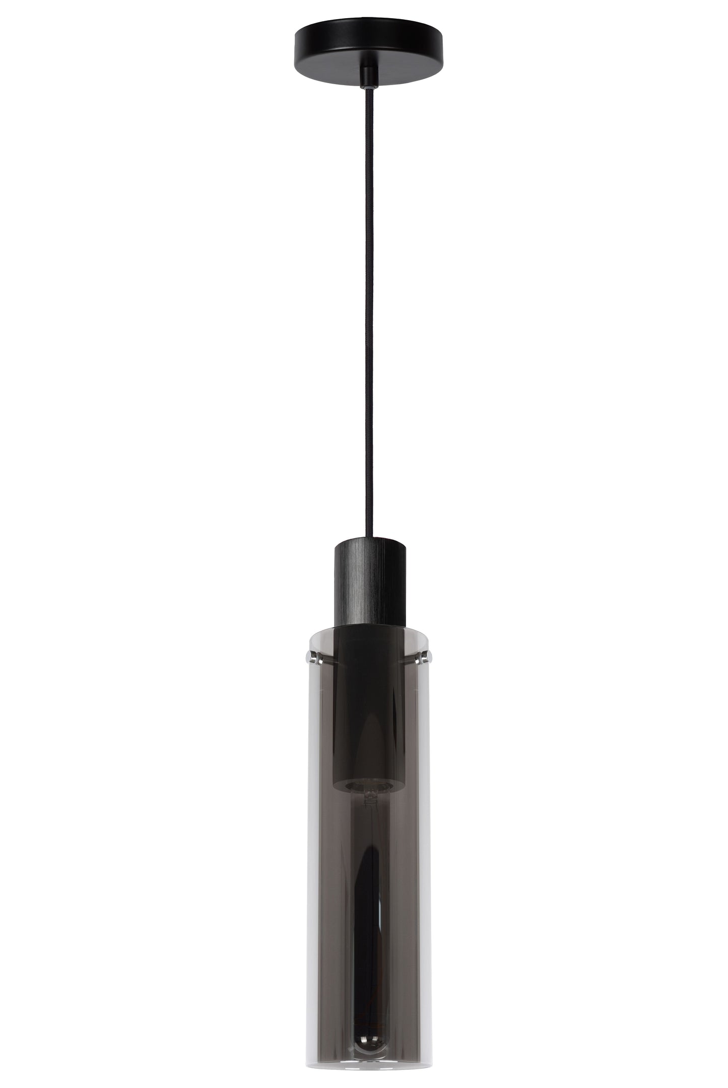 Lucide ORLANDO - Pendant light - Ø 10 cm - 1xE27 - Smoke Grey