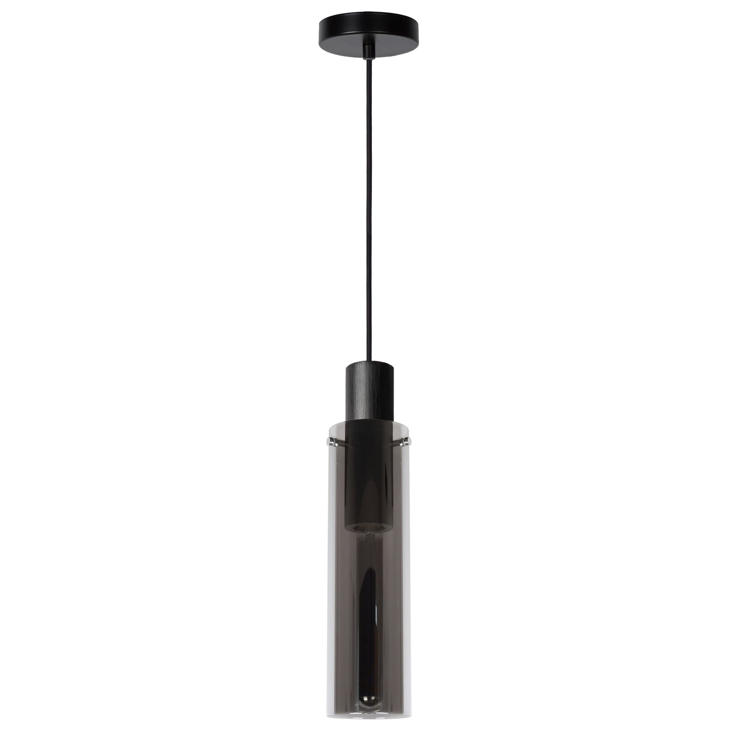 Lucide ORLANDO - Pendant light - Ø 10 cm - 1xE27 - Smoke Grey