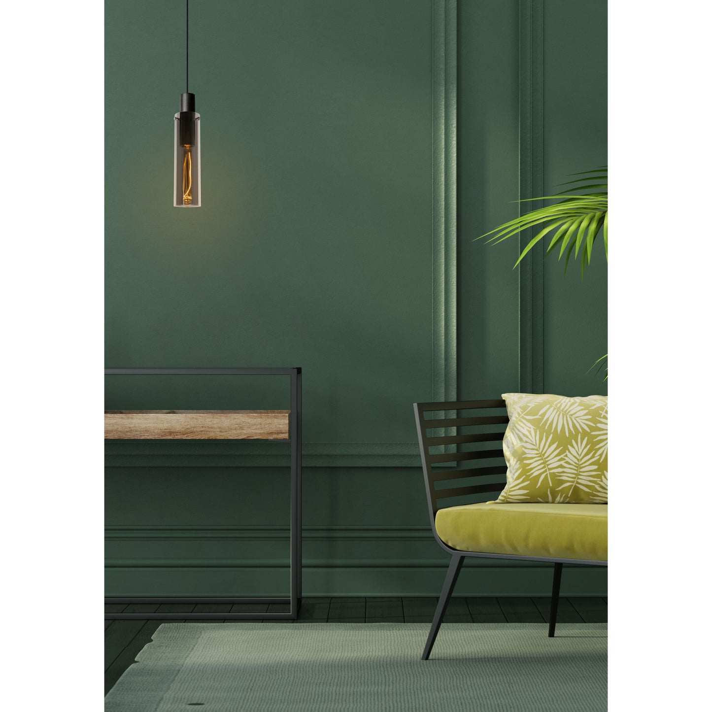 Lucide ORLANDO - Pendant light - Ø 10 cm - 1xE27 - Smoke Grey