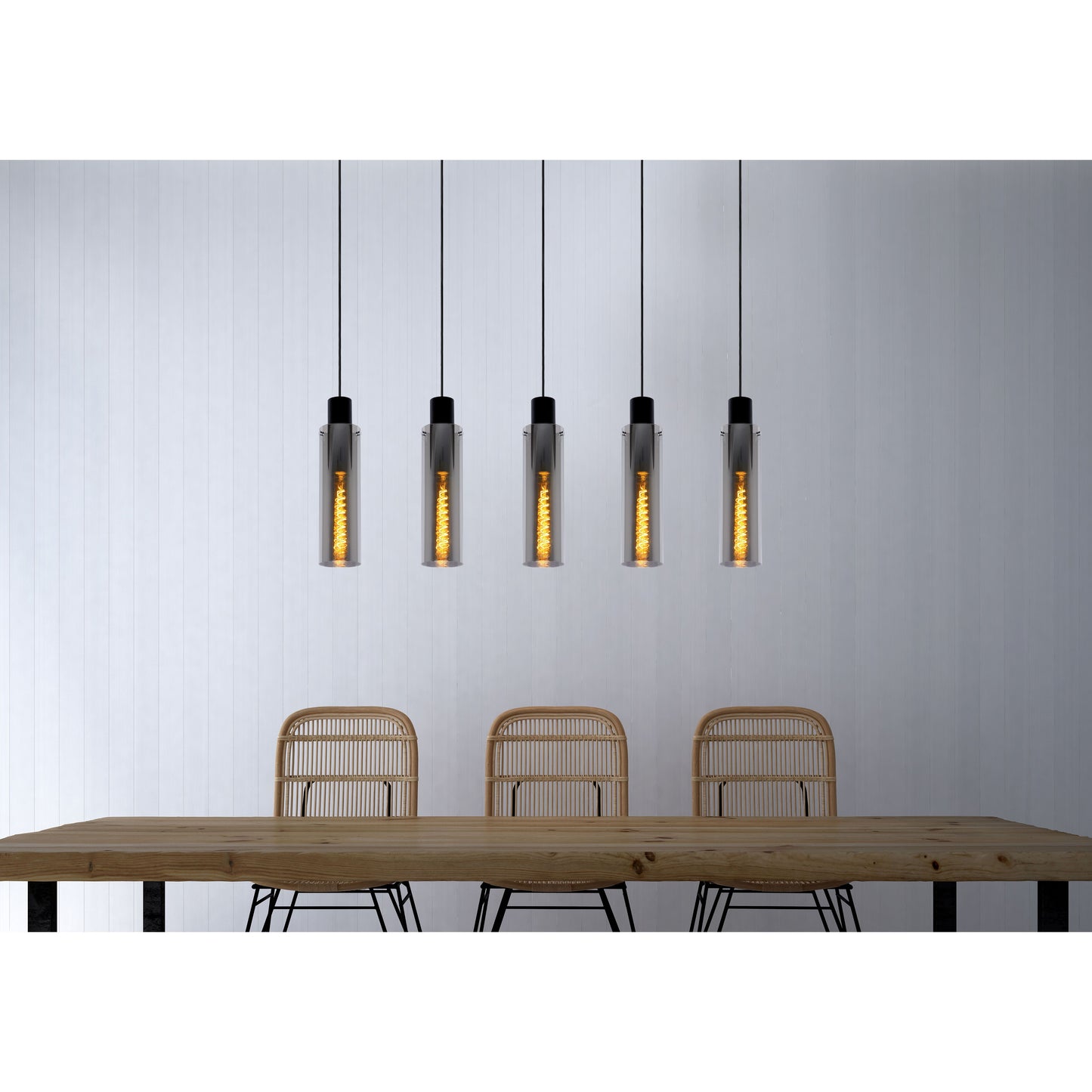 Lucide ORLANDO - Pendant light - 5xE27 - Smoke Grey