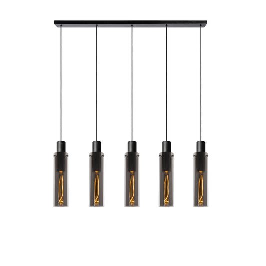 Lucide ORLANDO - Pendant light - 5xE27 - Smoke Grey