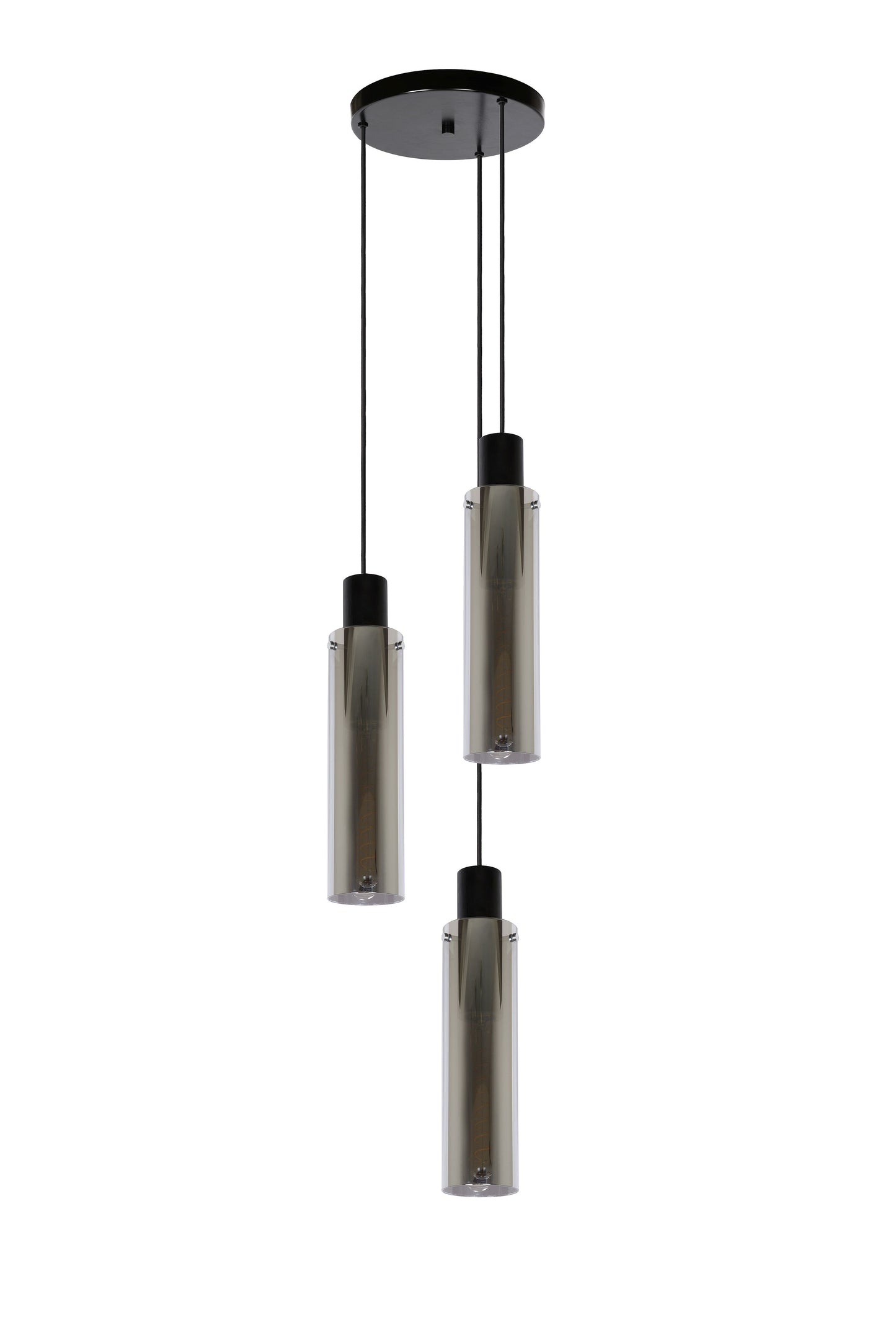 Lucide ORLANDO - Pendant light - Ø 32 cm - 3xE27 - Smoke Grey