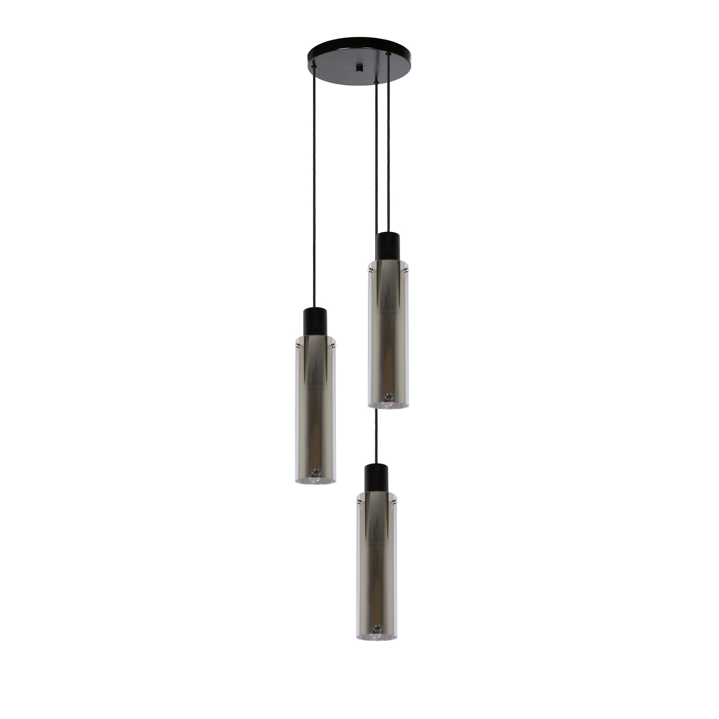 Lucide ORLANDO - Pendant light - Ø 32 cm - 3xE27 - Smoke Grey