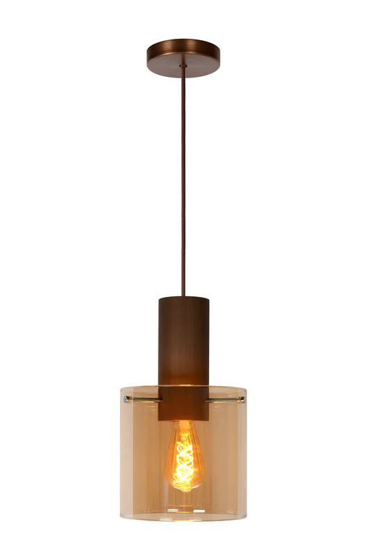 Lucide TOLEDO - Pendant light - Ø 20 cm - 1xE27 - Amber