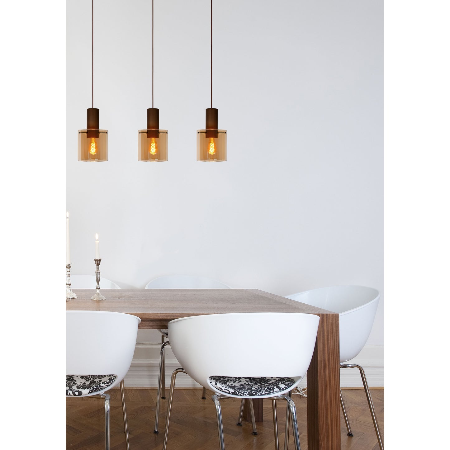 Lucide TOLEDO - Pendant light - Ø 20 cm - 3xE27 - Amber