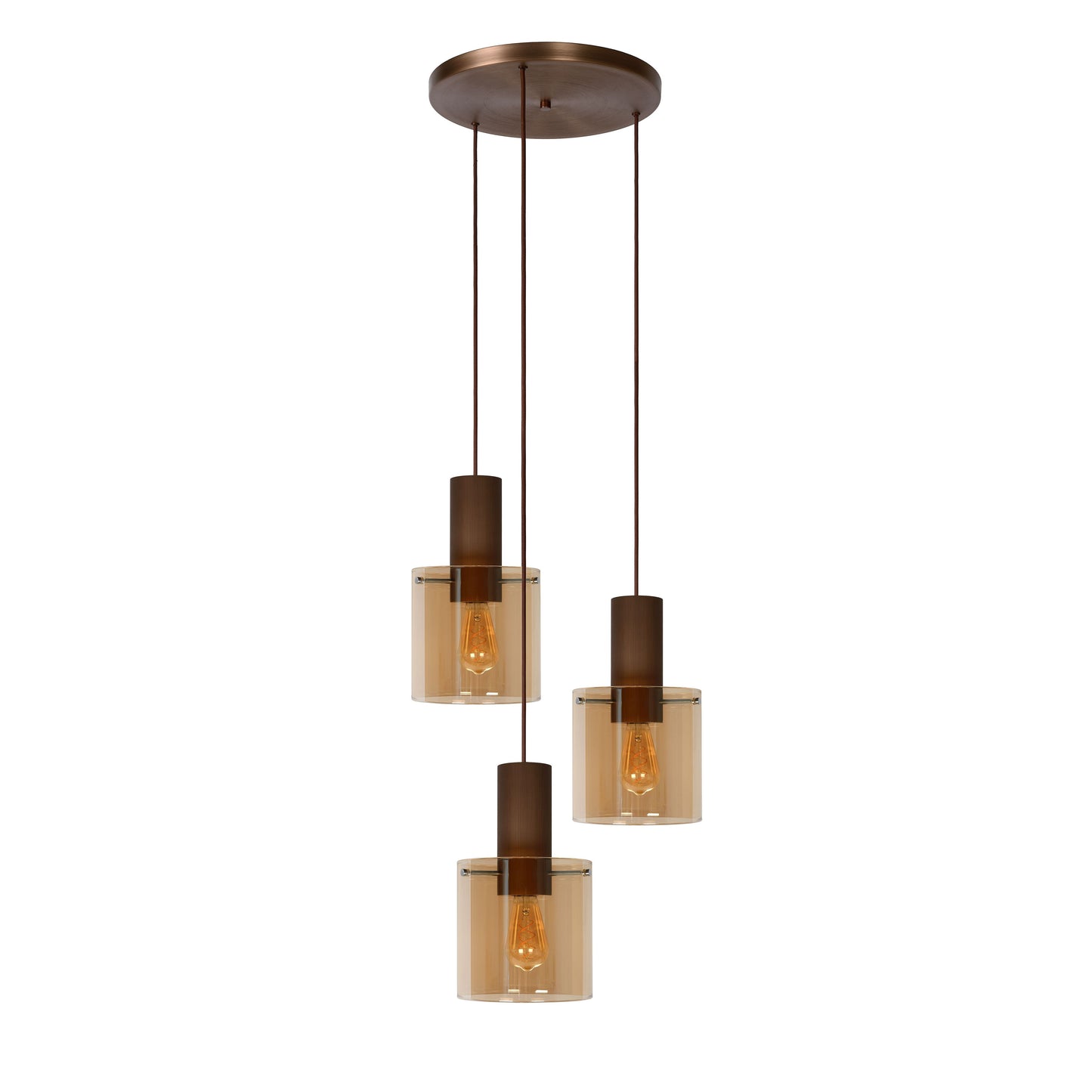 Lucide TOLEDO - Pendant light - 3xE27 - Amber