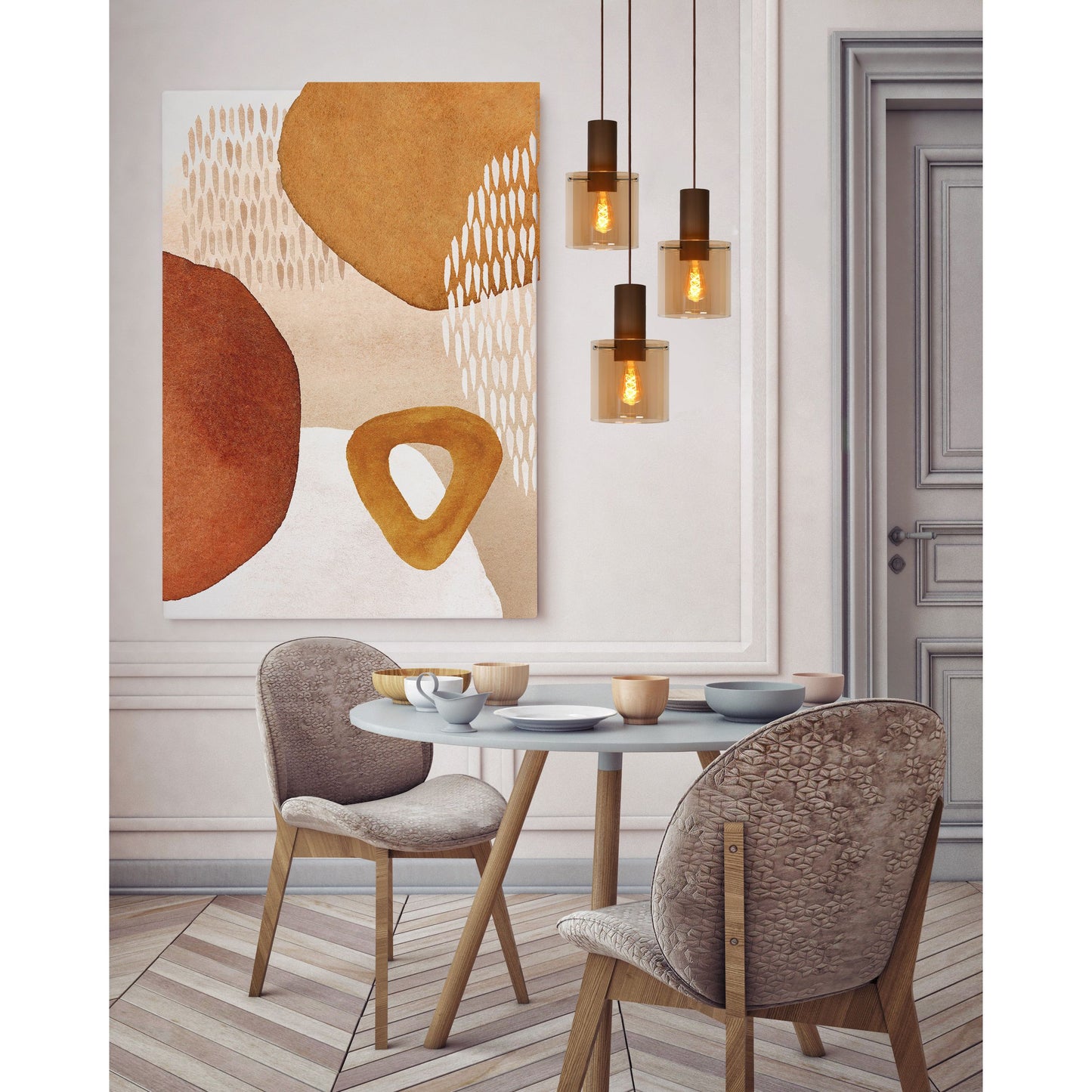 Lucide TOLEDO - Pendant light - 3xE27 - Amber