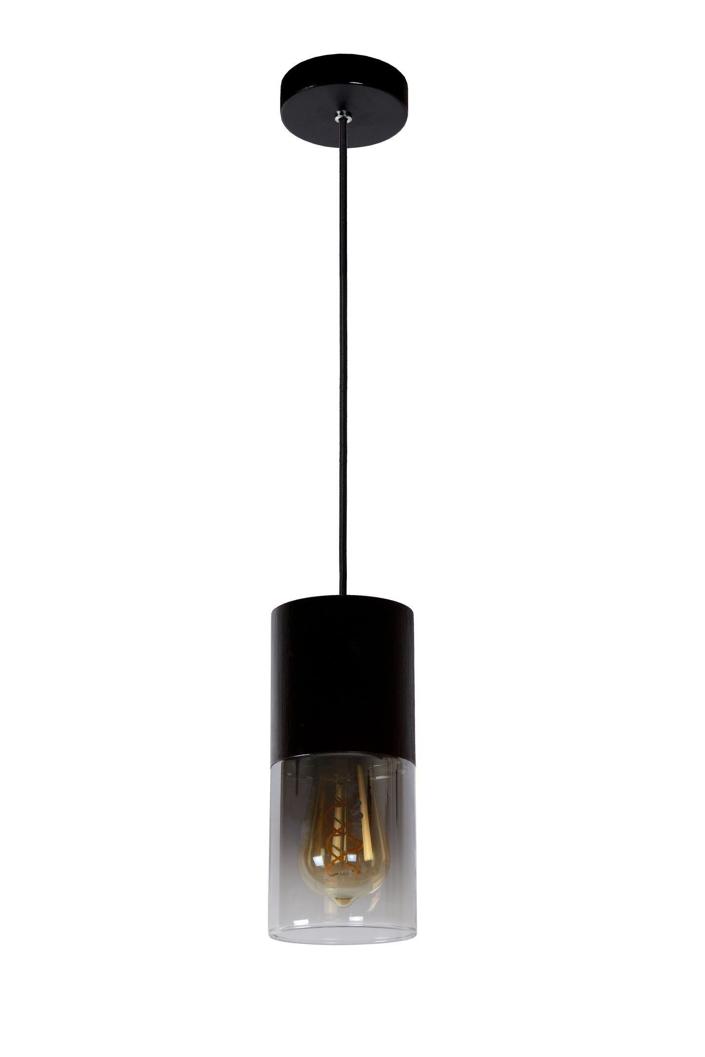 Lucide ZINO - Pendant light - Ø 10 cm - 1xE27 - Smoke Grey