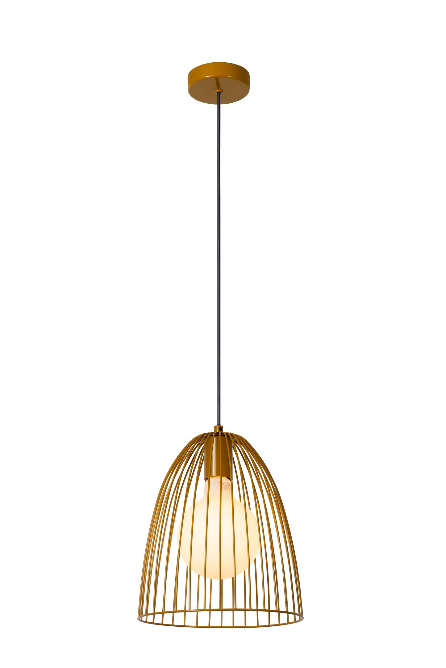 Lucide MACARONS - Pendant light - Ø 24,5 cm - 1xE27 - Ocher Yellow