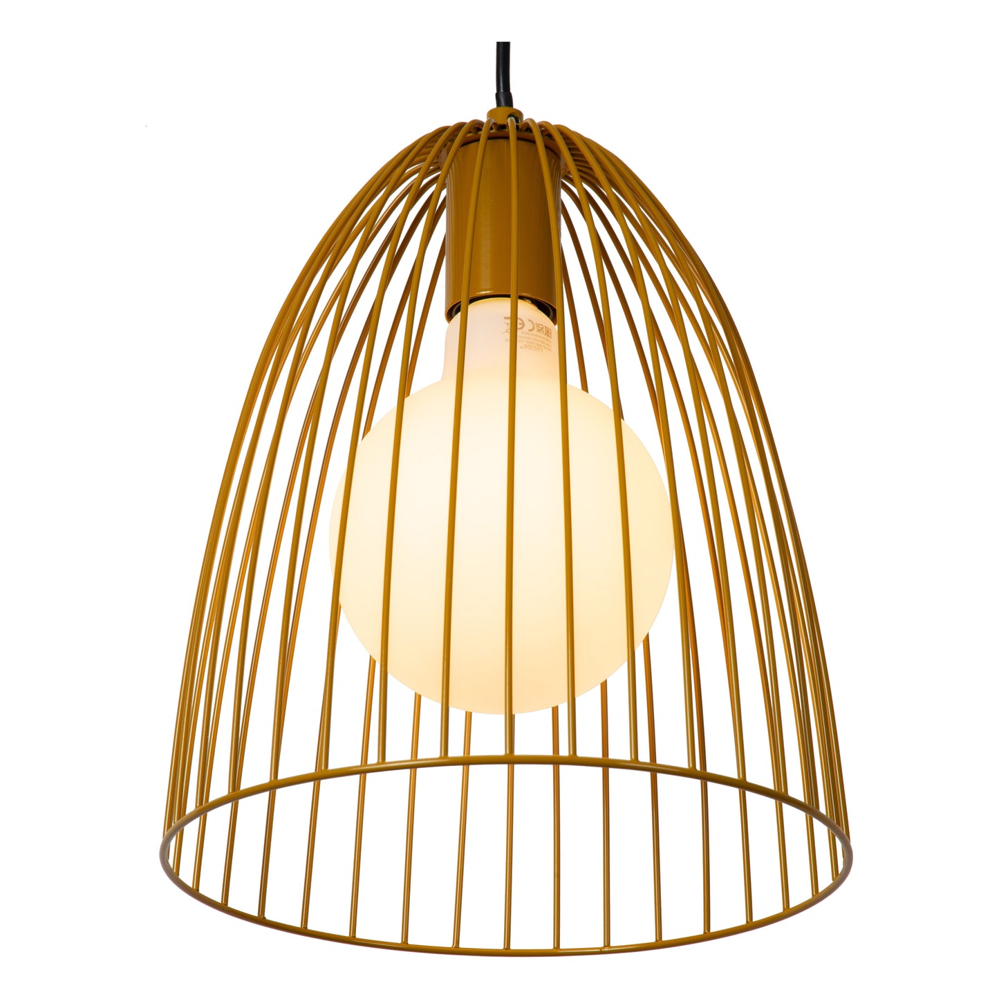 Lucide MACARONS - Pendant light - Ø 24,5 cm - 1xE27 - Ocher Yellow