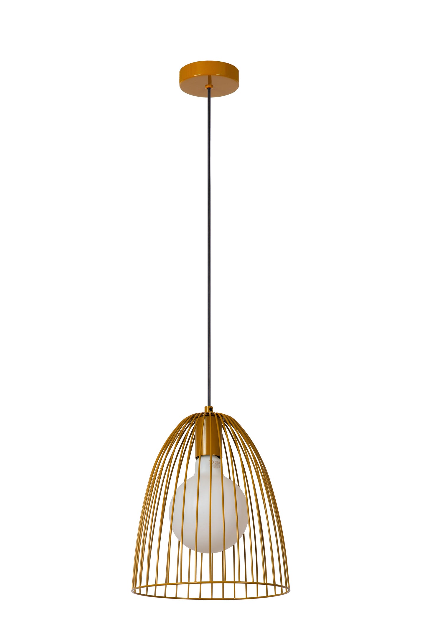 Lucide MACARONS - Pendant light - Ø 24,5 cm - 1xE27 - Ocher Yellow