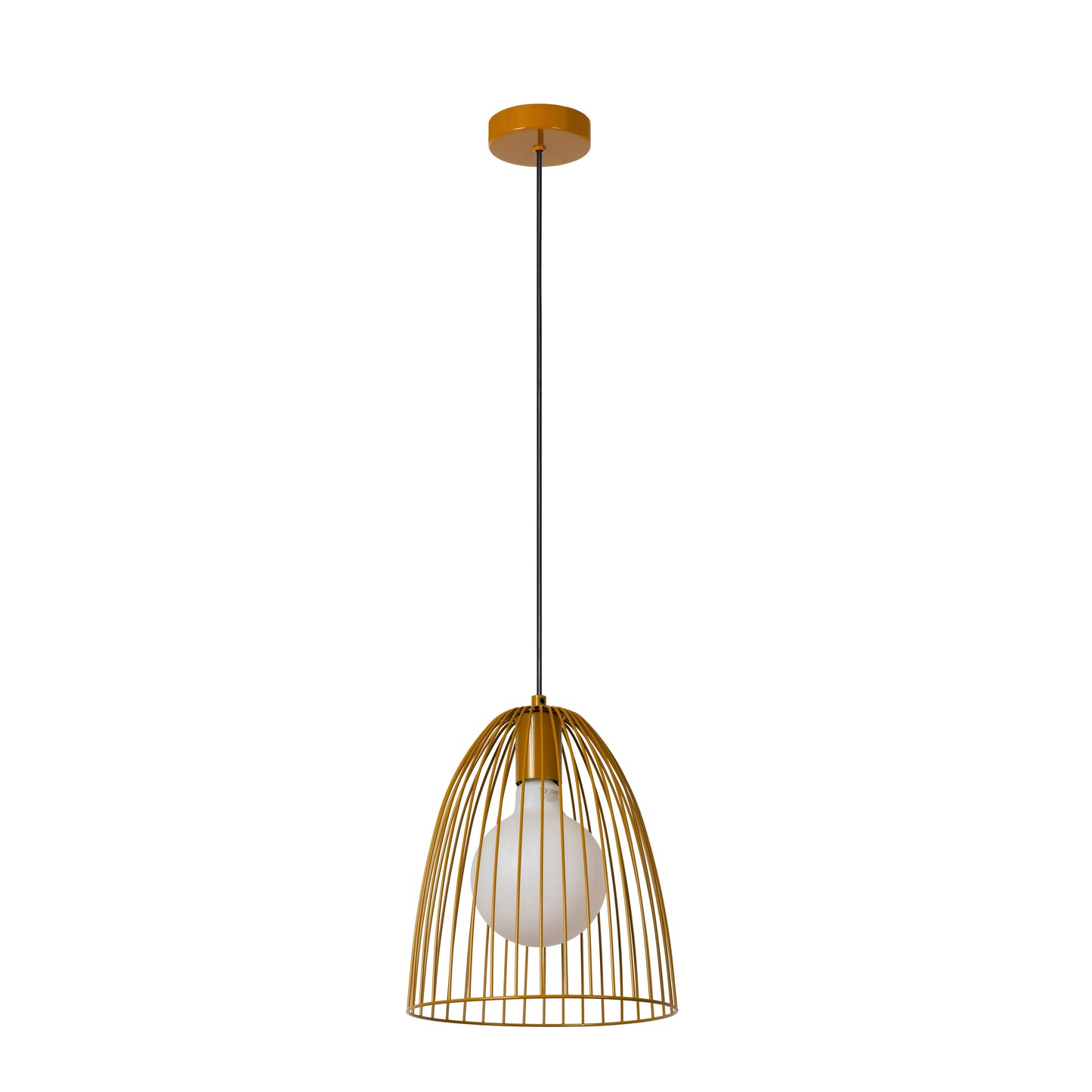 Lucide MACARONS - Pendant light - Ø 24,5 cm - 1xE27 - Ocher Yellow