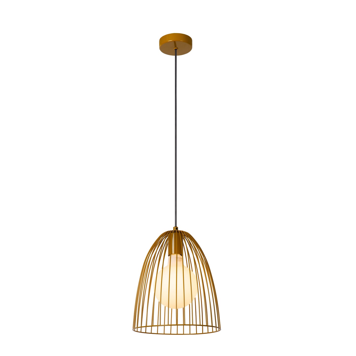 Lucide MACARONS - Pendant light - Ø 24,5 cm - 1xE27 - Ocher Yellow