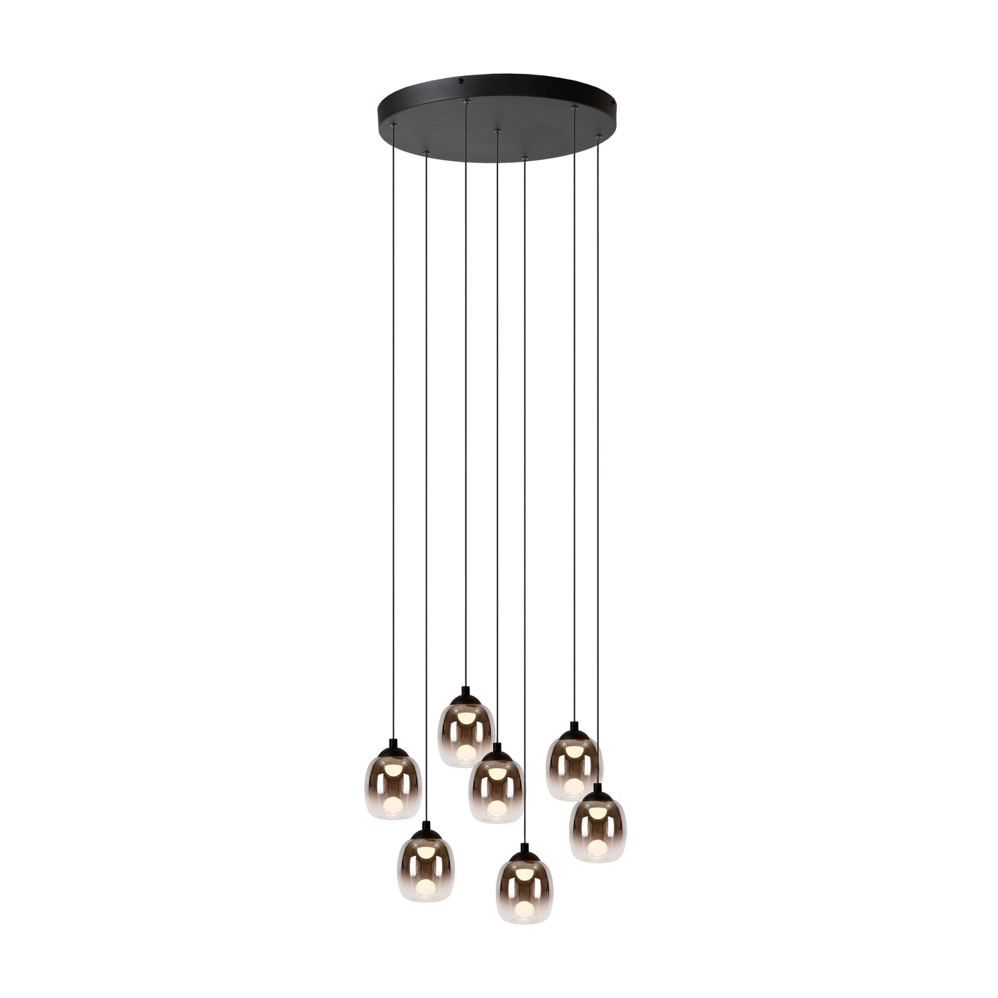 Lucide TAMINO - Pendant light - Ø 52 cm - LED Dim. - 7x7W 3000K - Black