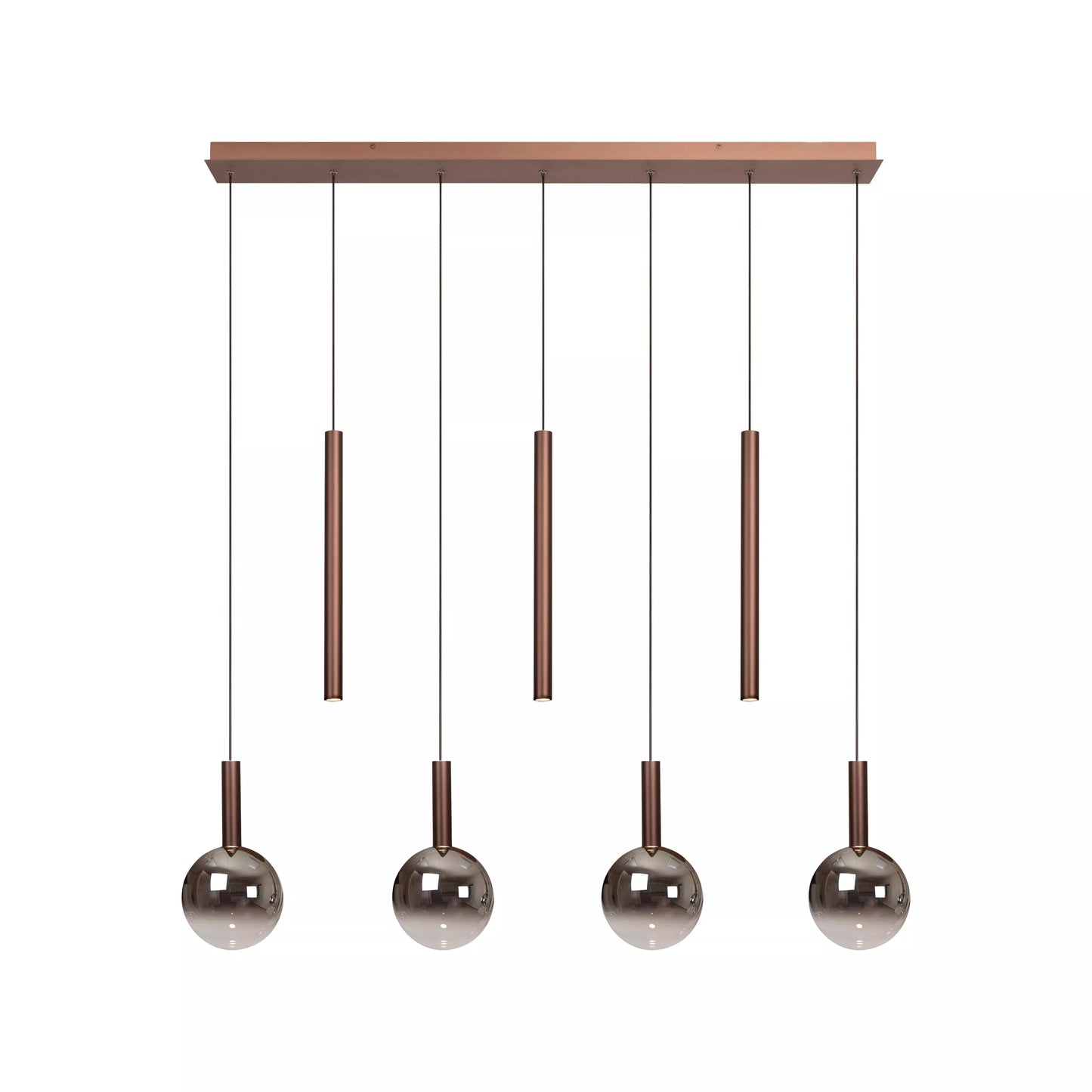 Lucide JASMINE - Pendant light - LED Dim. - CCT - 7x4W 2200K/3300K - Suitable for double-height spaces and high ceiling - Copper | Premium