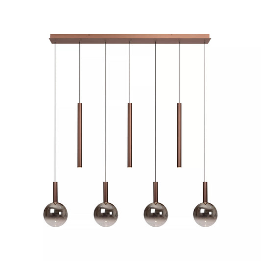 Lucide JASMINE - Pendant light - LED Dim. - CCT - 7x4W 2200K/3300K - Suitable for double-height spaces and high ceiling - Copper | Premium