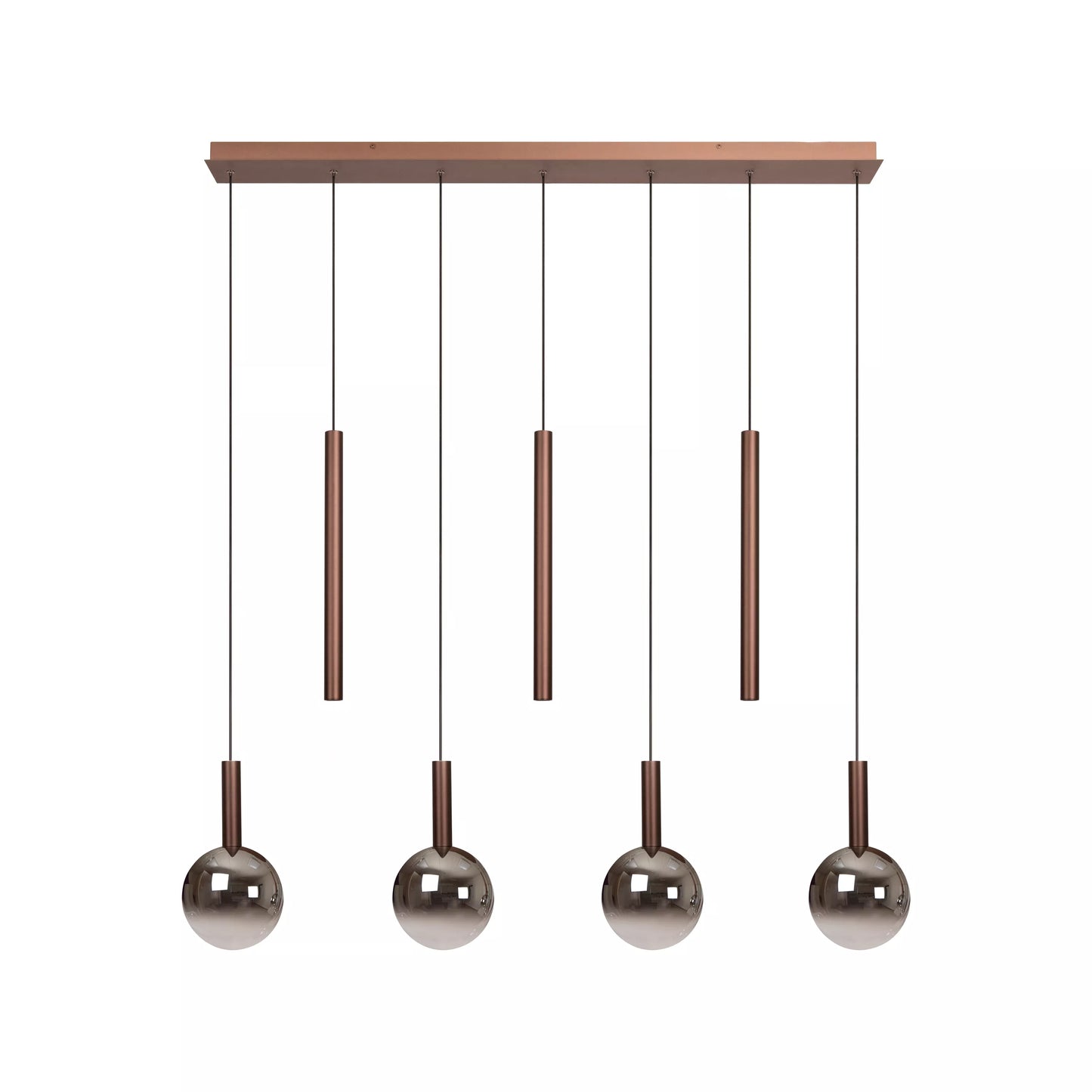 Lucide JASMINE - Pendant light - LED Dim. - CCT - 7x4W 2200K/3300K - Suitable for double-height spaces and high ceiling - Copper | Premium
