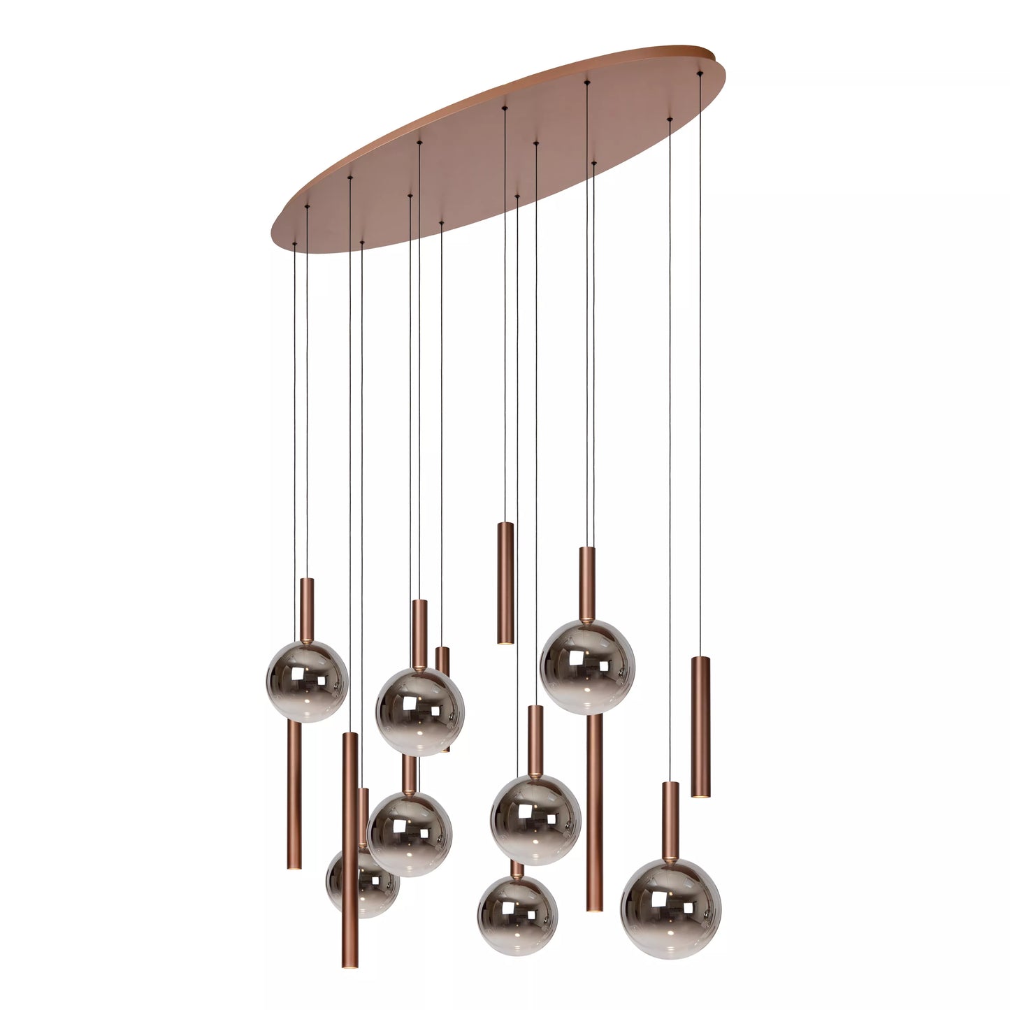Lucide JASMINE - Pendant light - LED Dim. - CCT - 14x4,4W 2200K/3300K - Suitable for double-height spaces and high ceiling - Copper | Premium