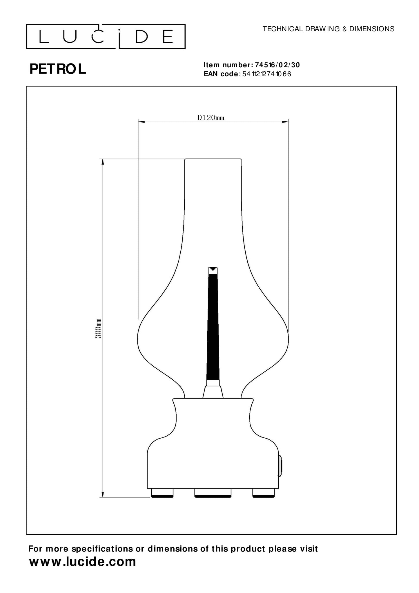 Lucide JASON - Rechargeable Table lamp - Battery pack/batteries - LED Dim. - 1x2W 3000K - 3 StepDim - Black