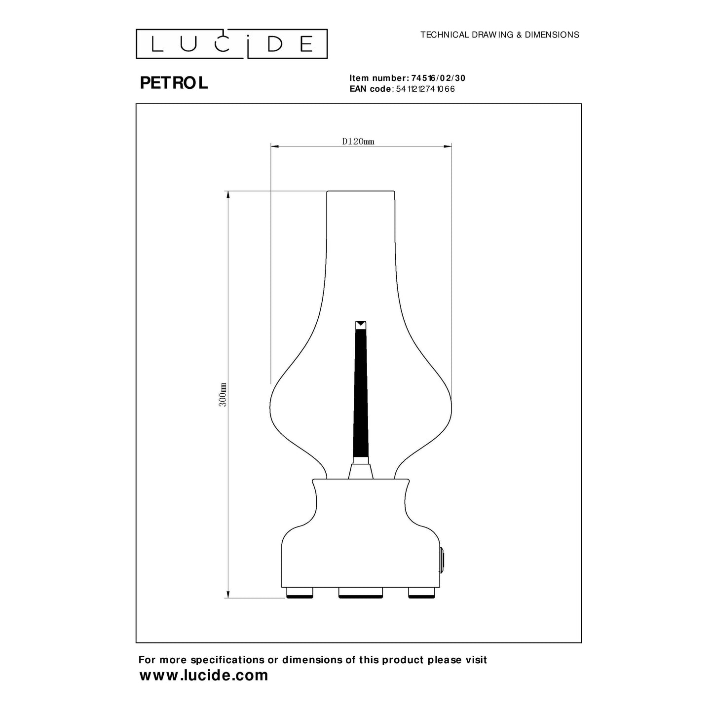 Lucide JASON - Rechargeable Table lamp - Battery pack/batteries - LED Dim. - 1x2W 3000K - 3 StepDim - Black