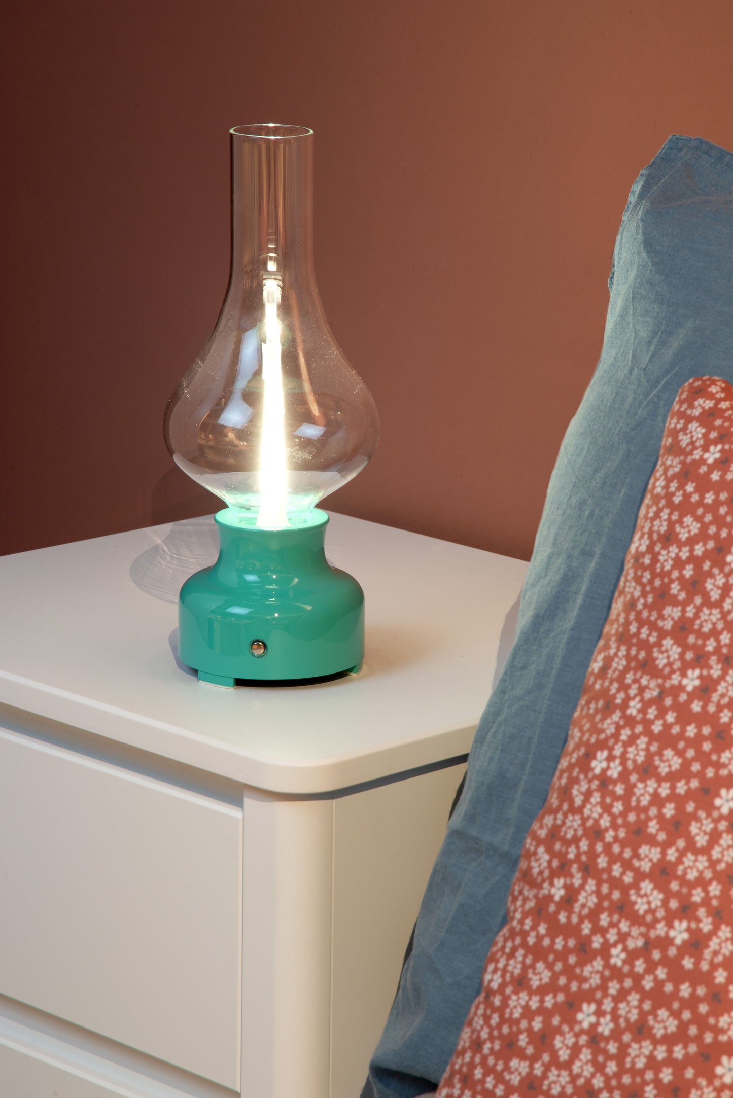 Lucide JASON - Rechargeable Table lamp - Battery pack/batteries - LED Dim. - 1x2W 3000K - 3 StepDim - Turquoise